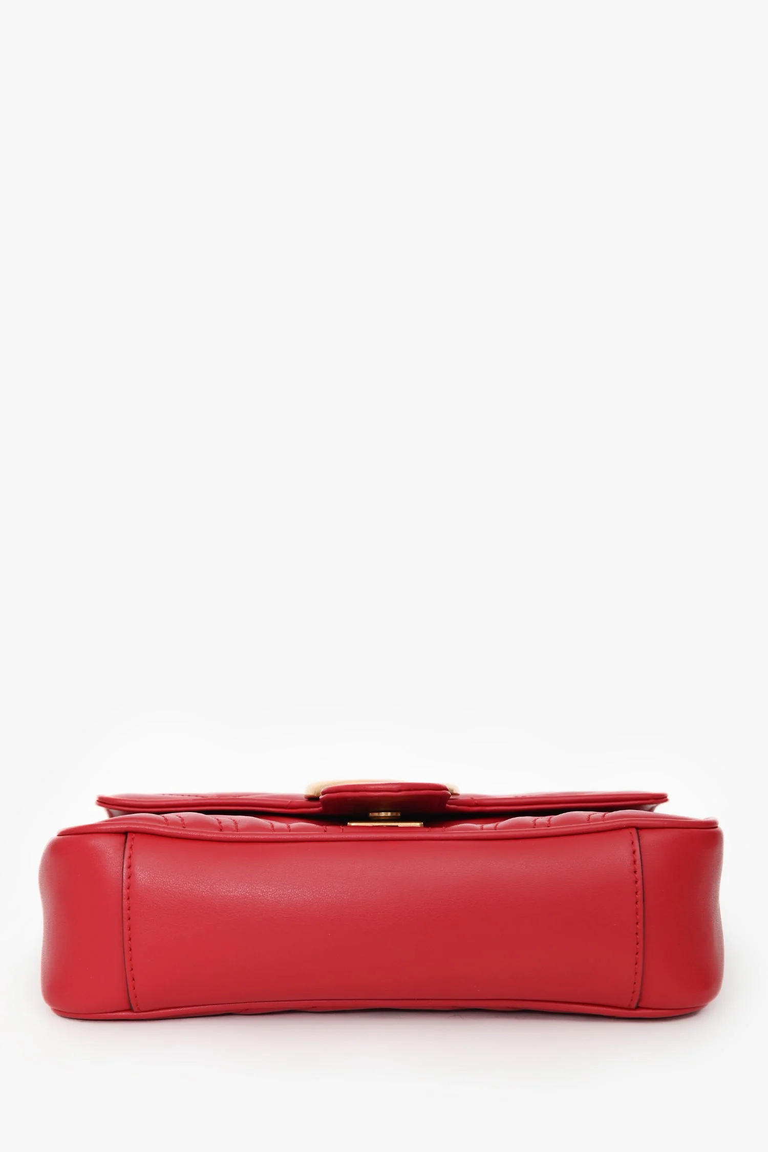 Gucci Red Leather Small GG Marmont Shoulder Bag - Image 4