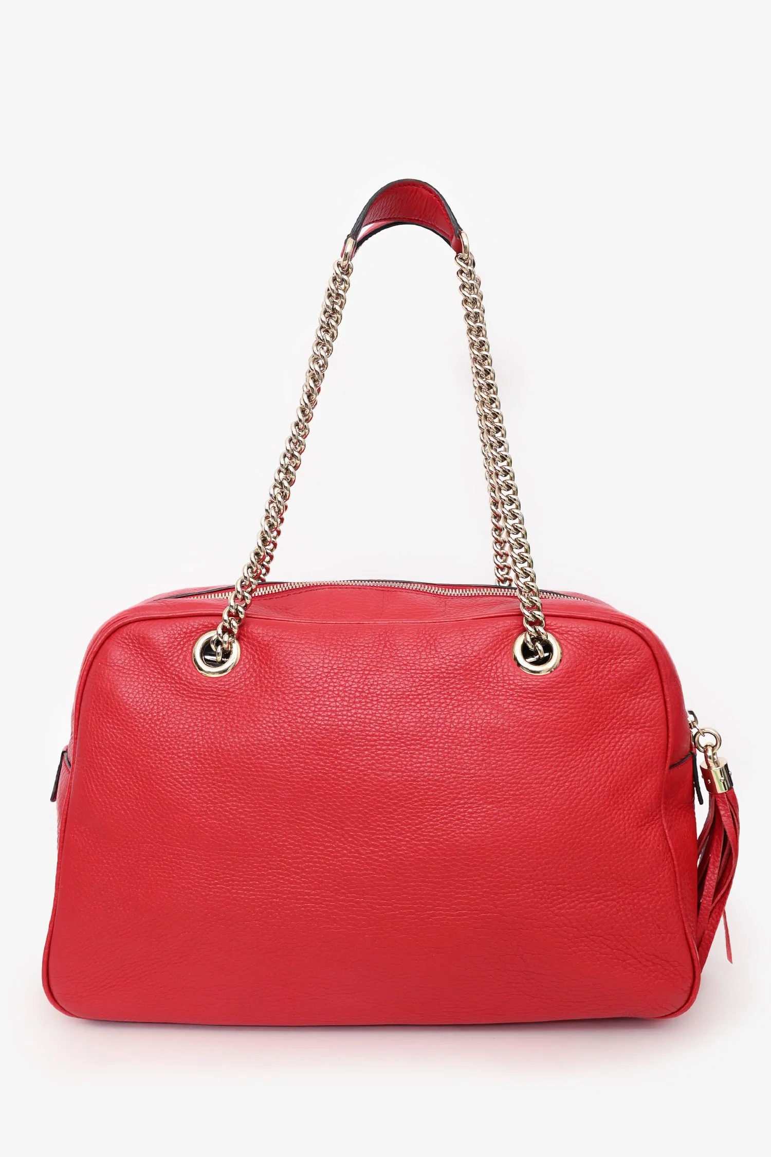 Gucci Red Leather Soho Chain Shoulder Bag - Image 2