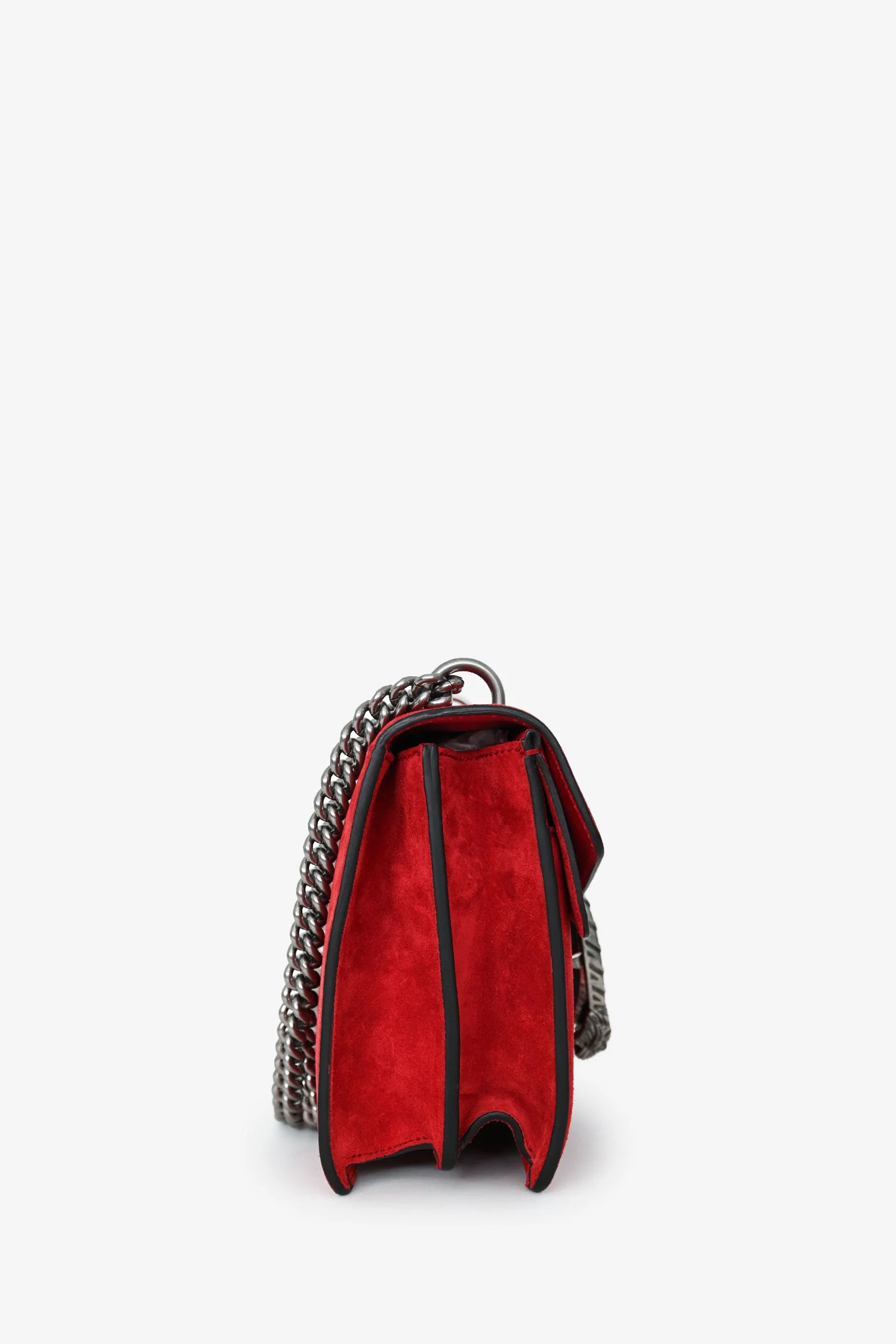 Gucci Red Suede 'Dionysus' Medium Shoulder Bag - Image 3