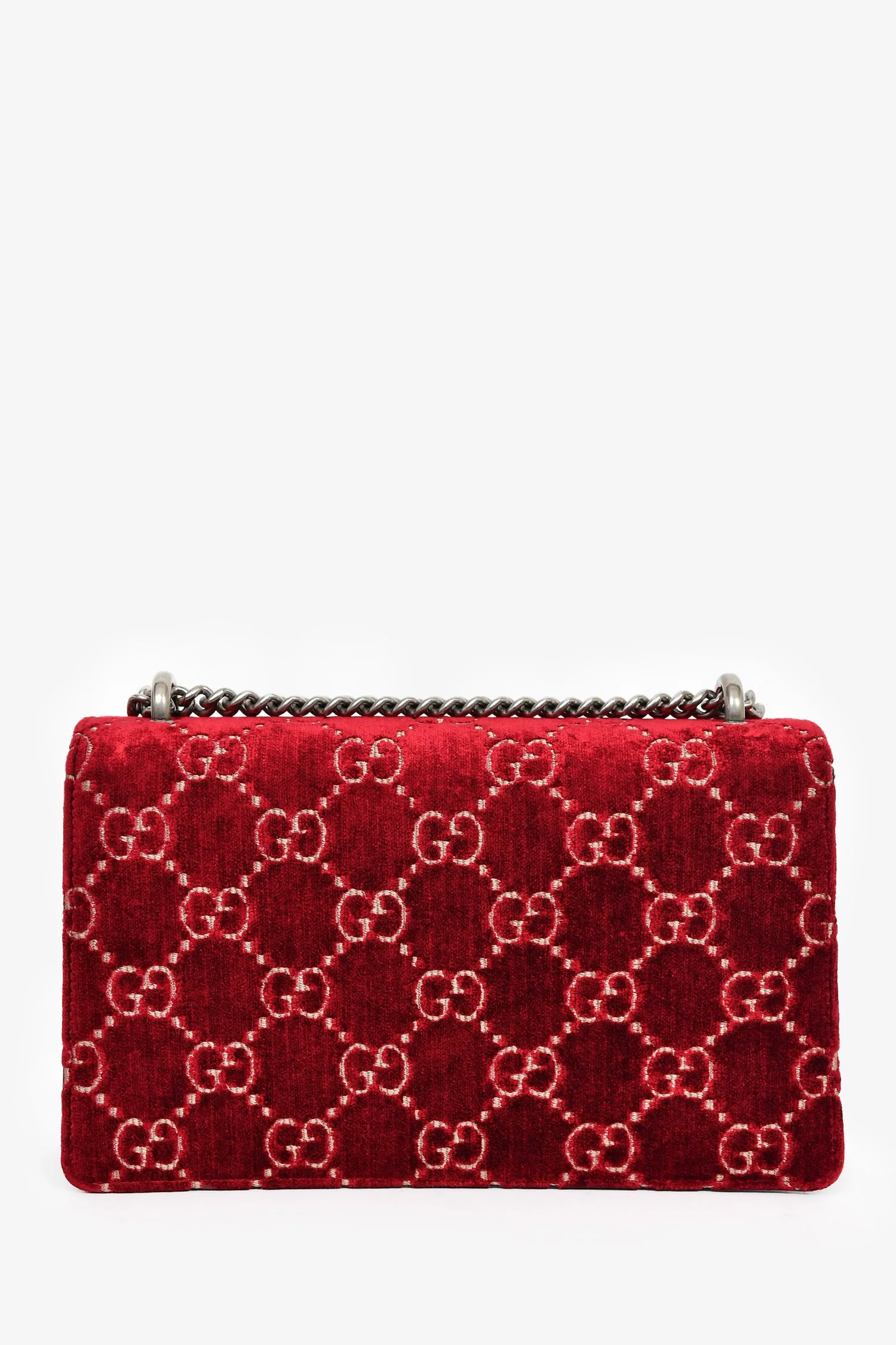 Gucci Red Velvet GG Monogram Medium 'Dionysus' Shoulder Bag - Image 2