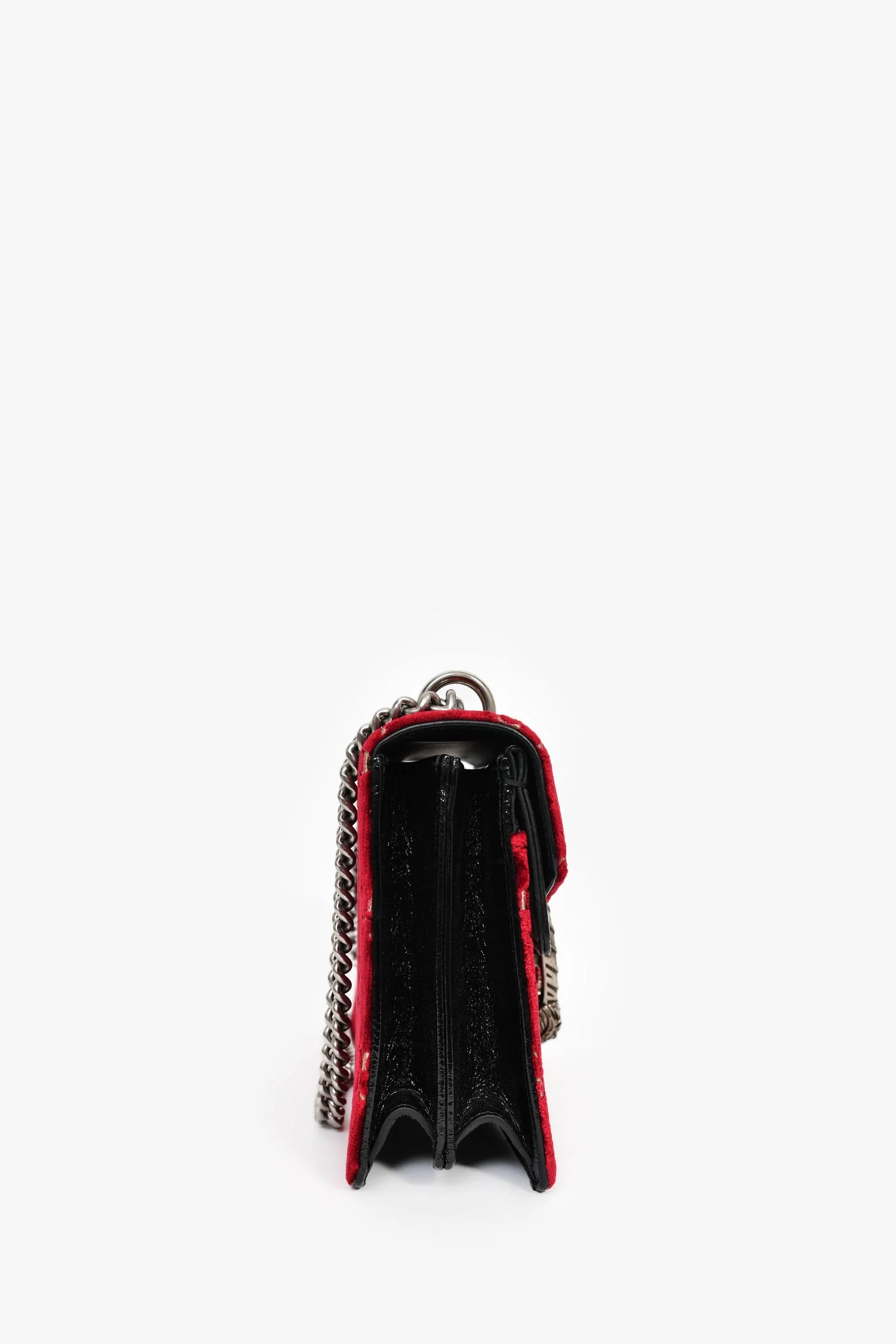 Gucci Red Velvet GG Monogram Medium 'Dionysus' Shoulder Bag - Image 3