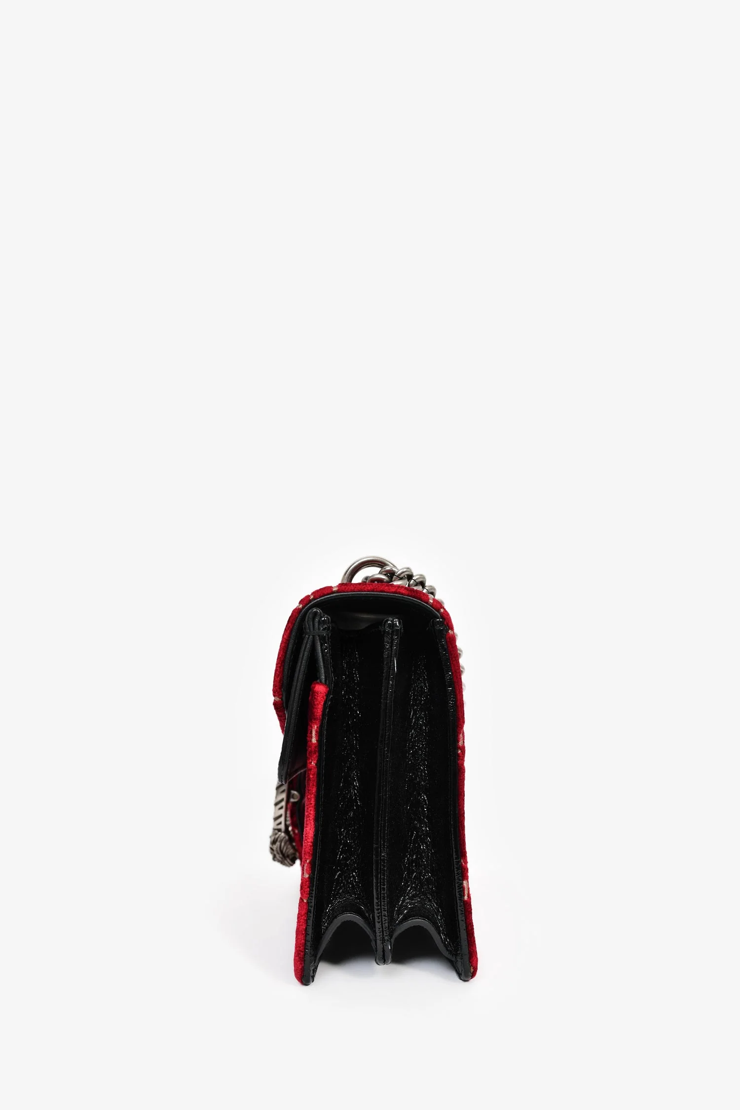 Gucci Red Velvet GG Monogram Medium 'Dionysus' Shoulder Bag - Image 4