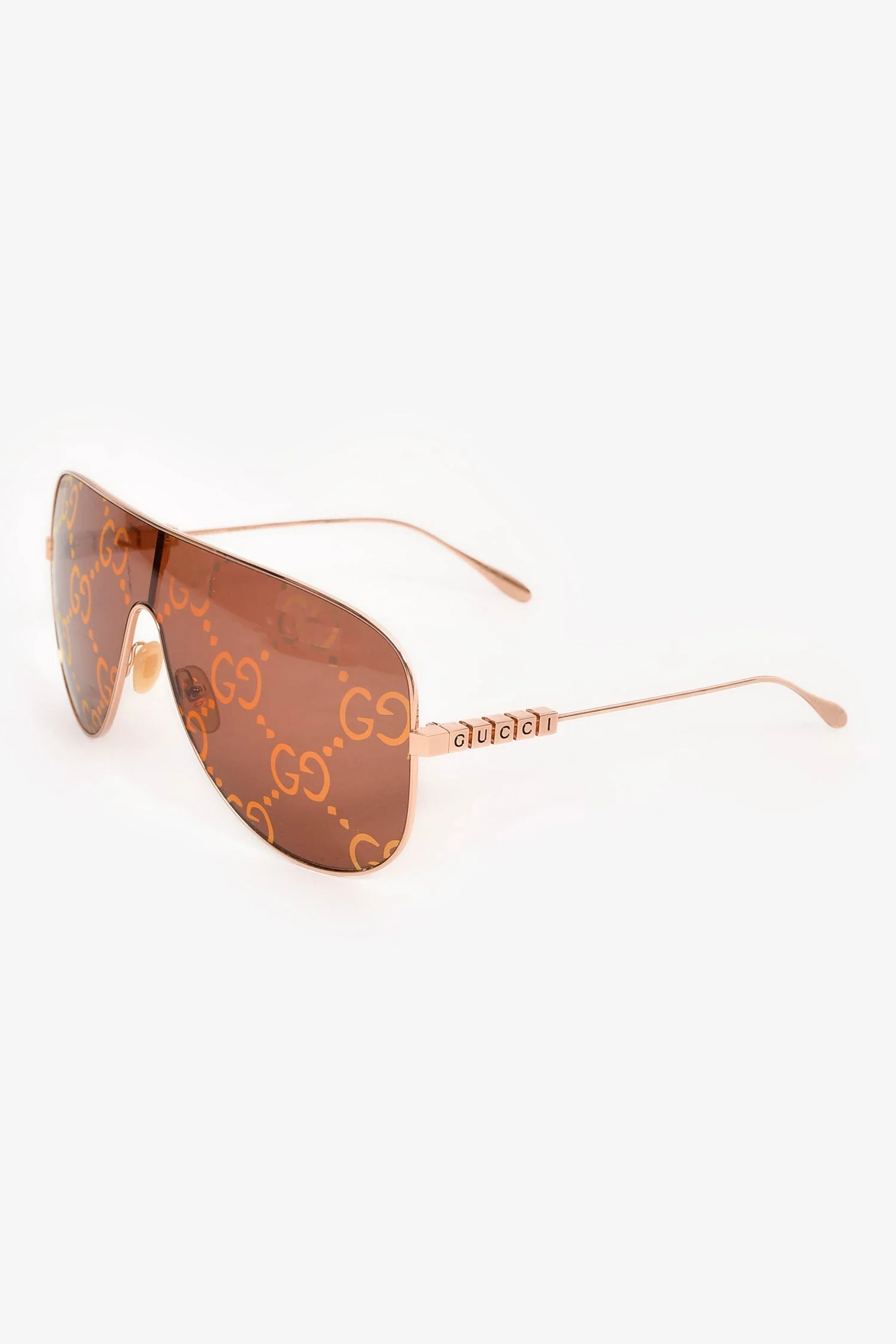 Gucci Rose Gold Monogram Tint Aviator Sunglasses - Image 2
