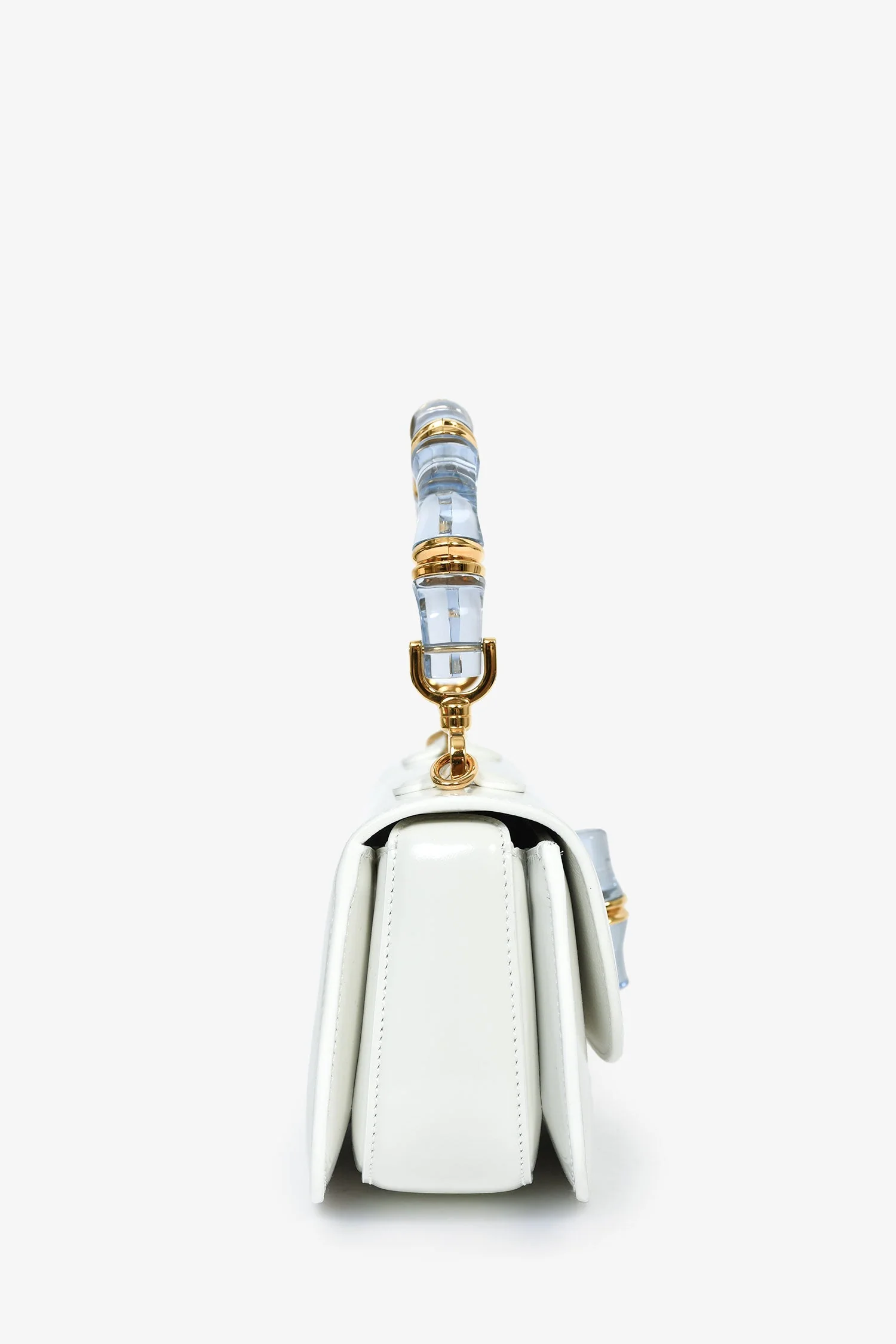 Gucci Runway 2025 White Patent 'Bamboo Diva 1947' Medium Handbag - Image 3