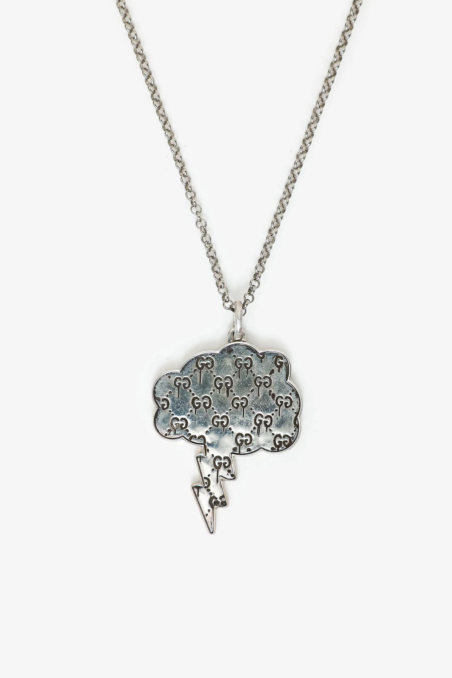 Gucci Silver Ghost Cloud Pendant Necklace - Image 3