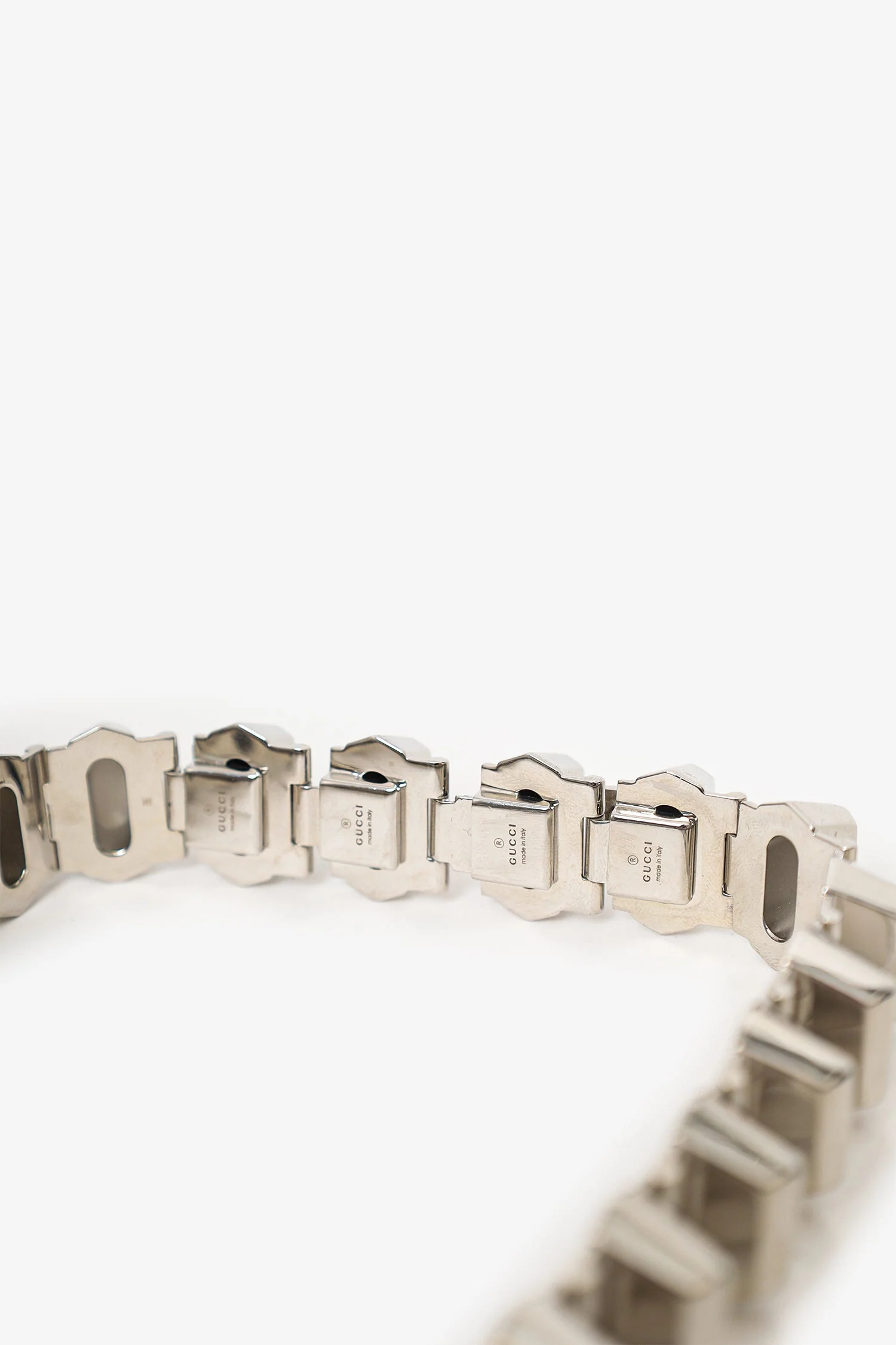 Gucci Silver Tone Spike Choker Necklace - Image 2