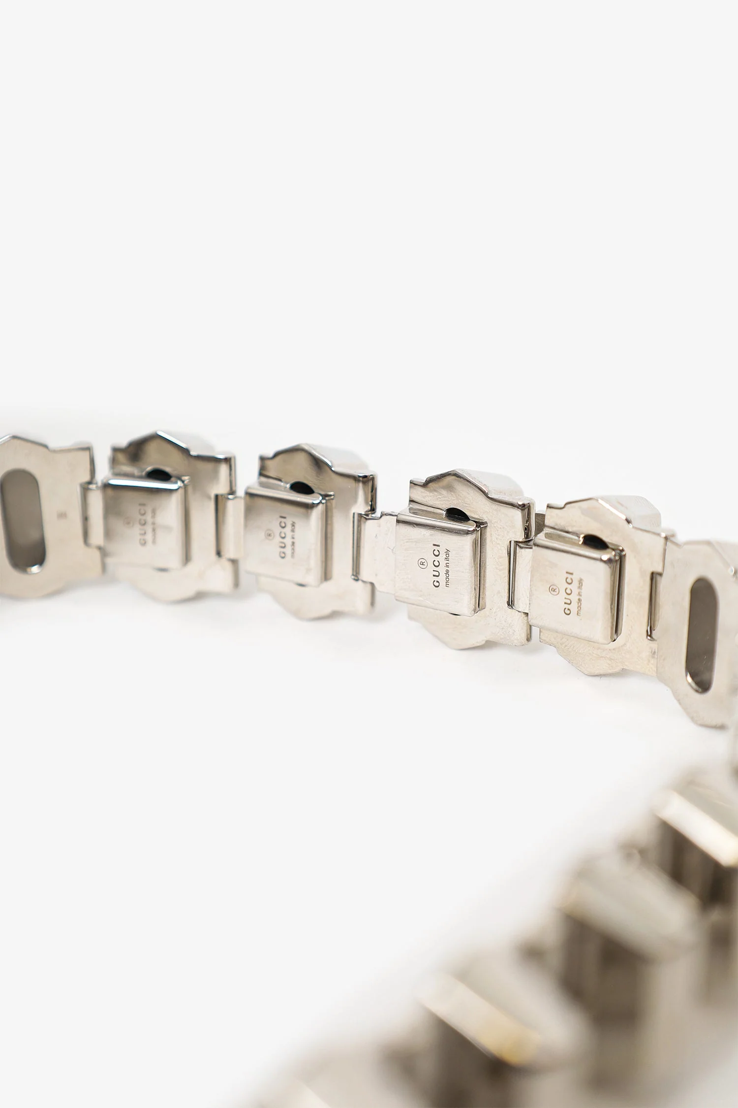 Gucci Silver Tone Spike Choker Necklace - Image 3