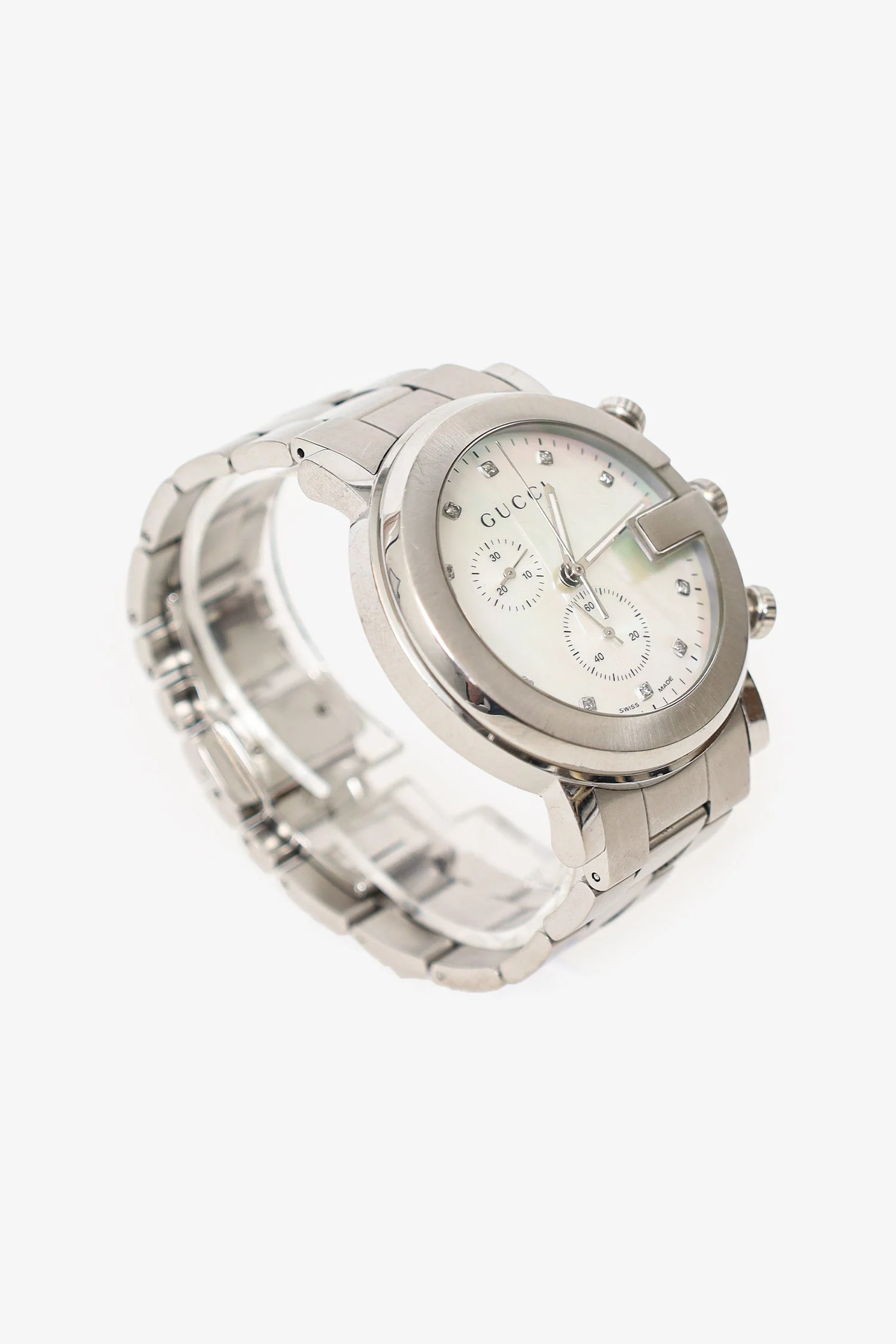 Gucci Stainless Steel/Mother of Pearl/Diamond 101M G-Chrono Watch - Image 2