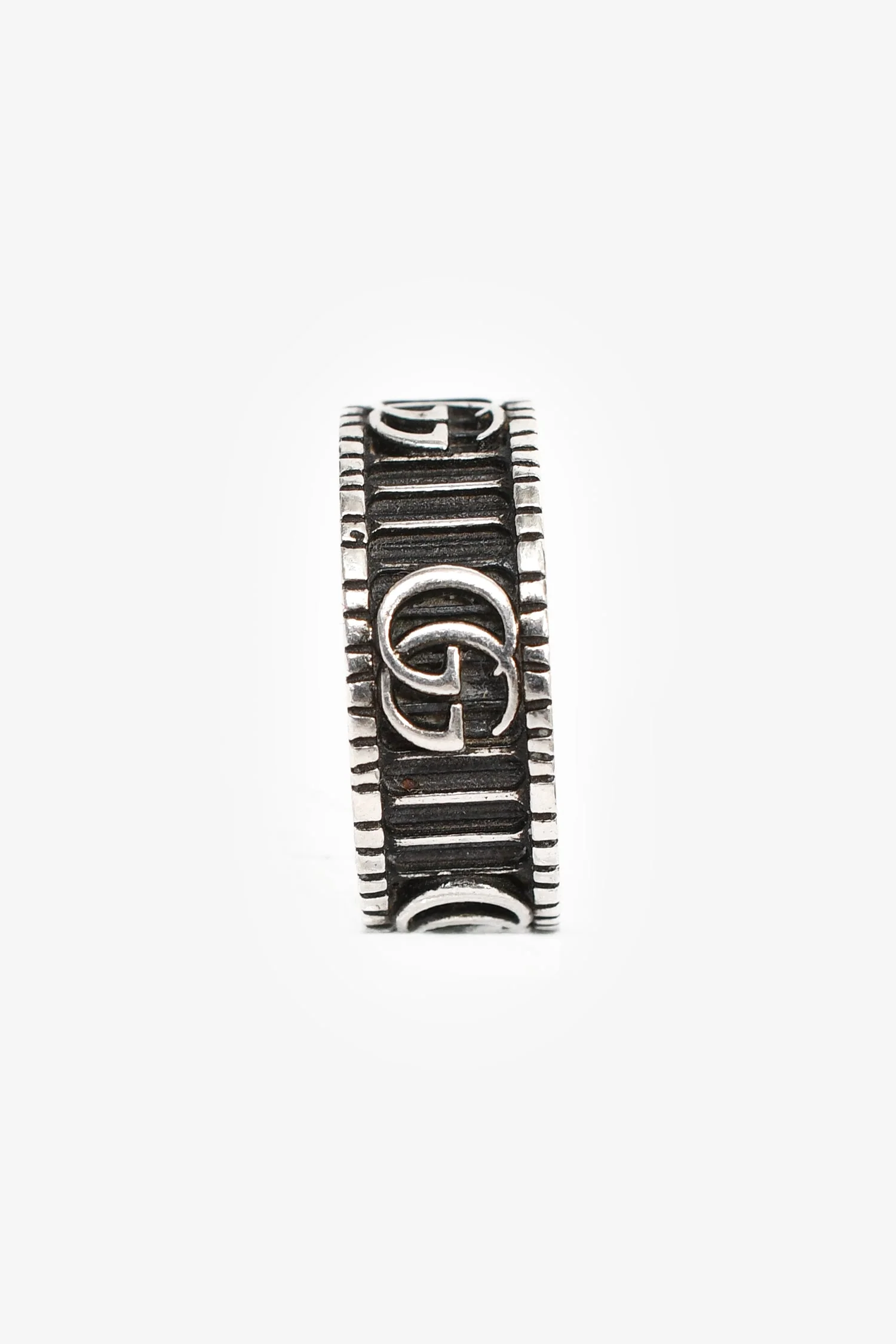 Gucci Sterling Silver Double G Rope Wide Ring Size 10 - Image 2