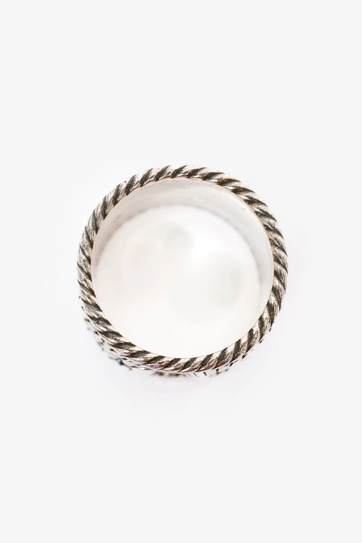 Gucci Sterling Silver Double G Rope Wide Ring Size 10 - Image 3
