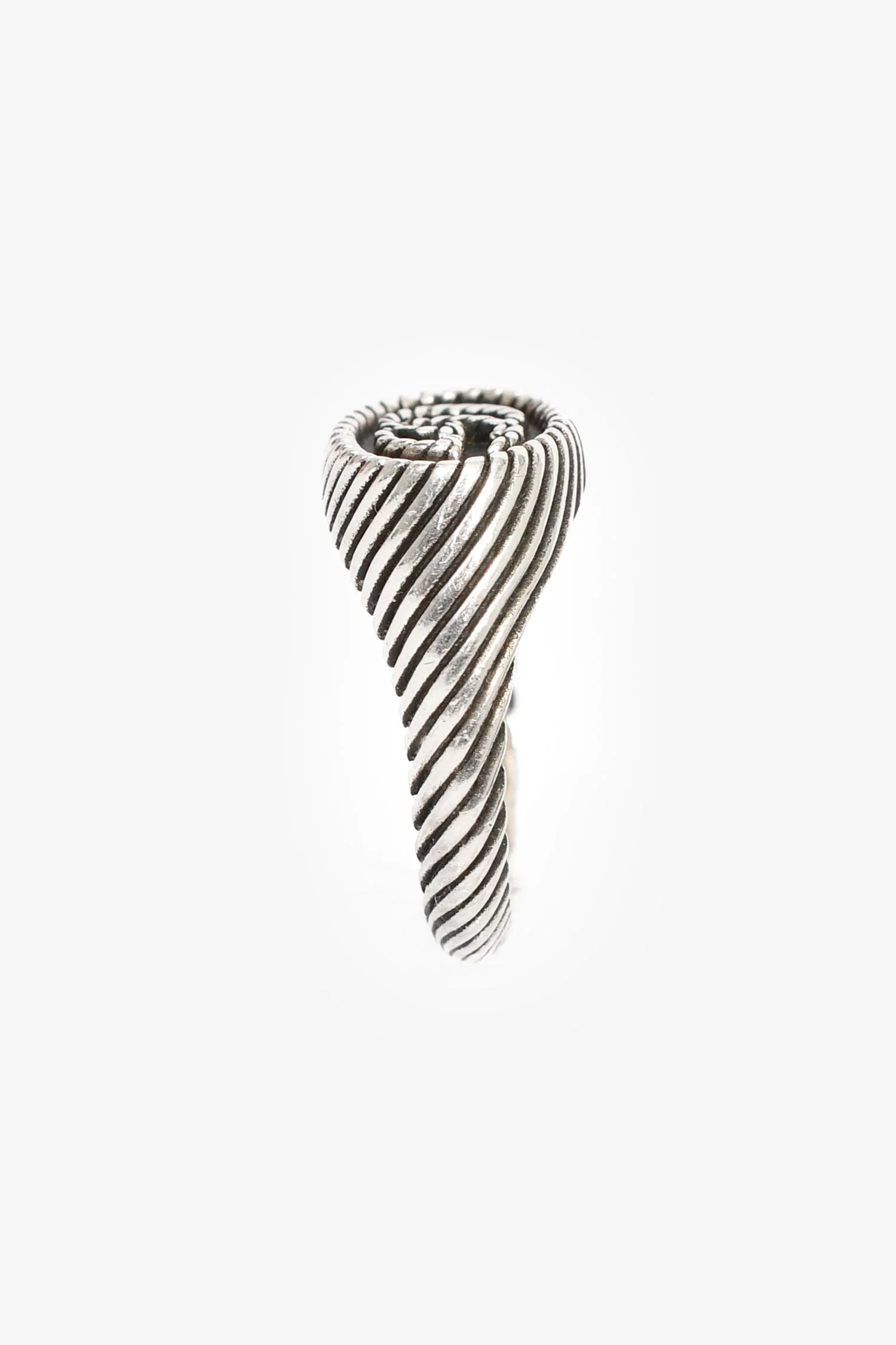 Gucci Sterling Silver GG Marmont Signet Ring Size 9 - Image 2