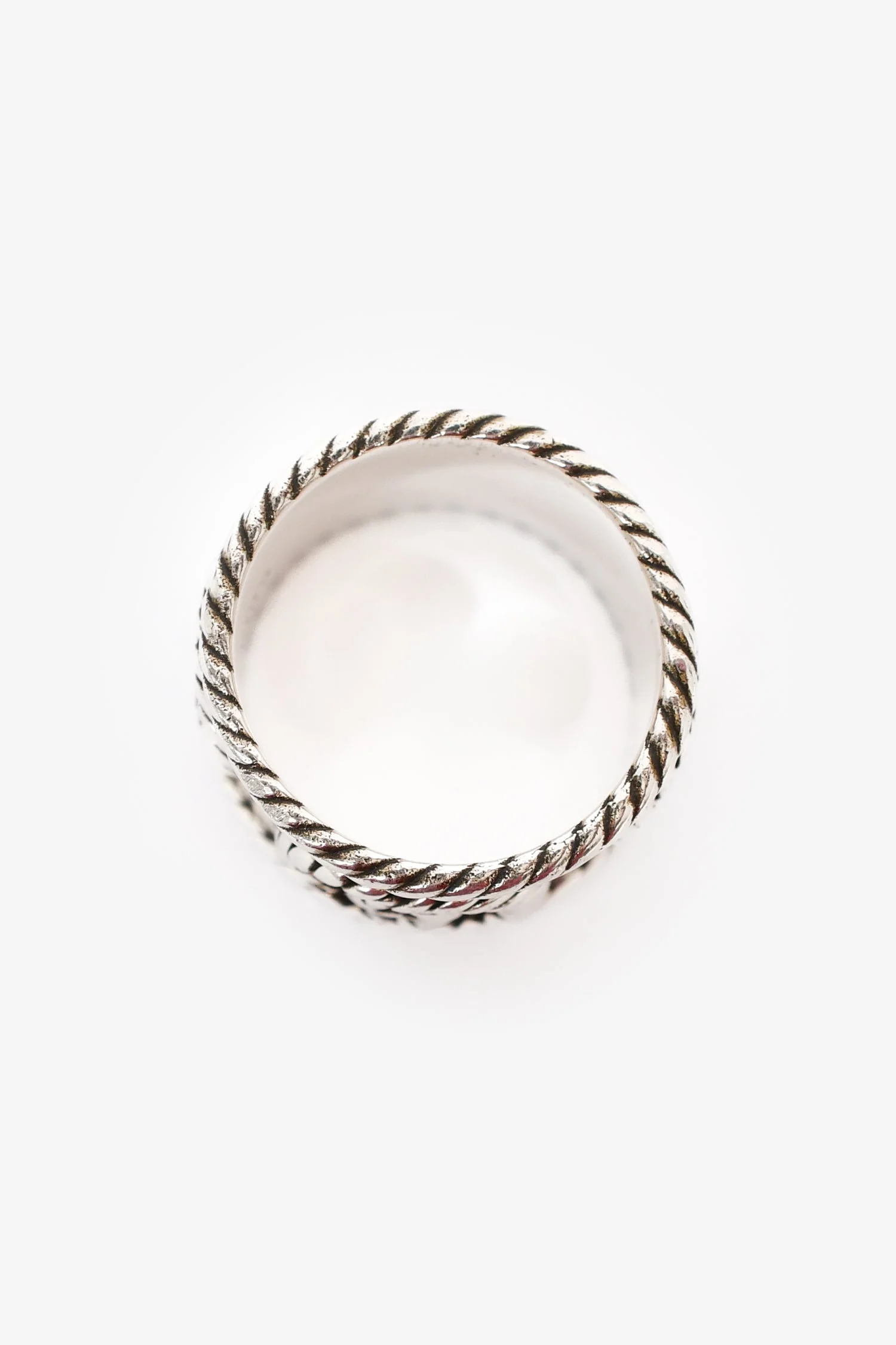 Gucci Sterling Silver GG Marmont Wide Ring Size 10 - Image 3