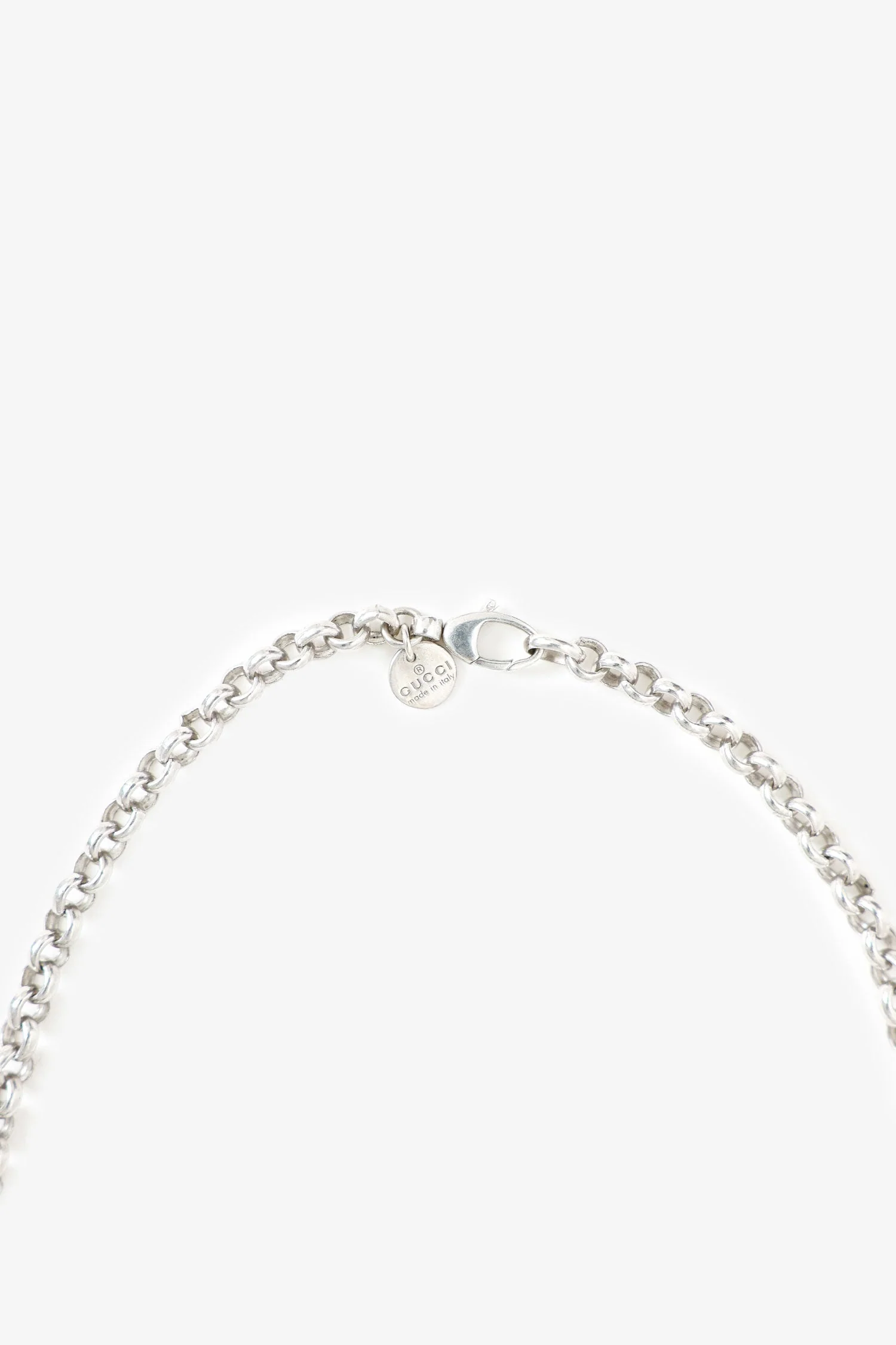 Gucci Sterling Silver Horsebit Diamantissima Pendant Necklace - Image 3