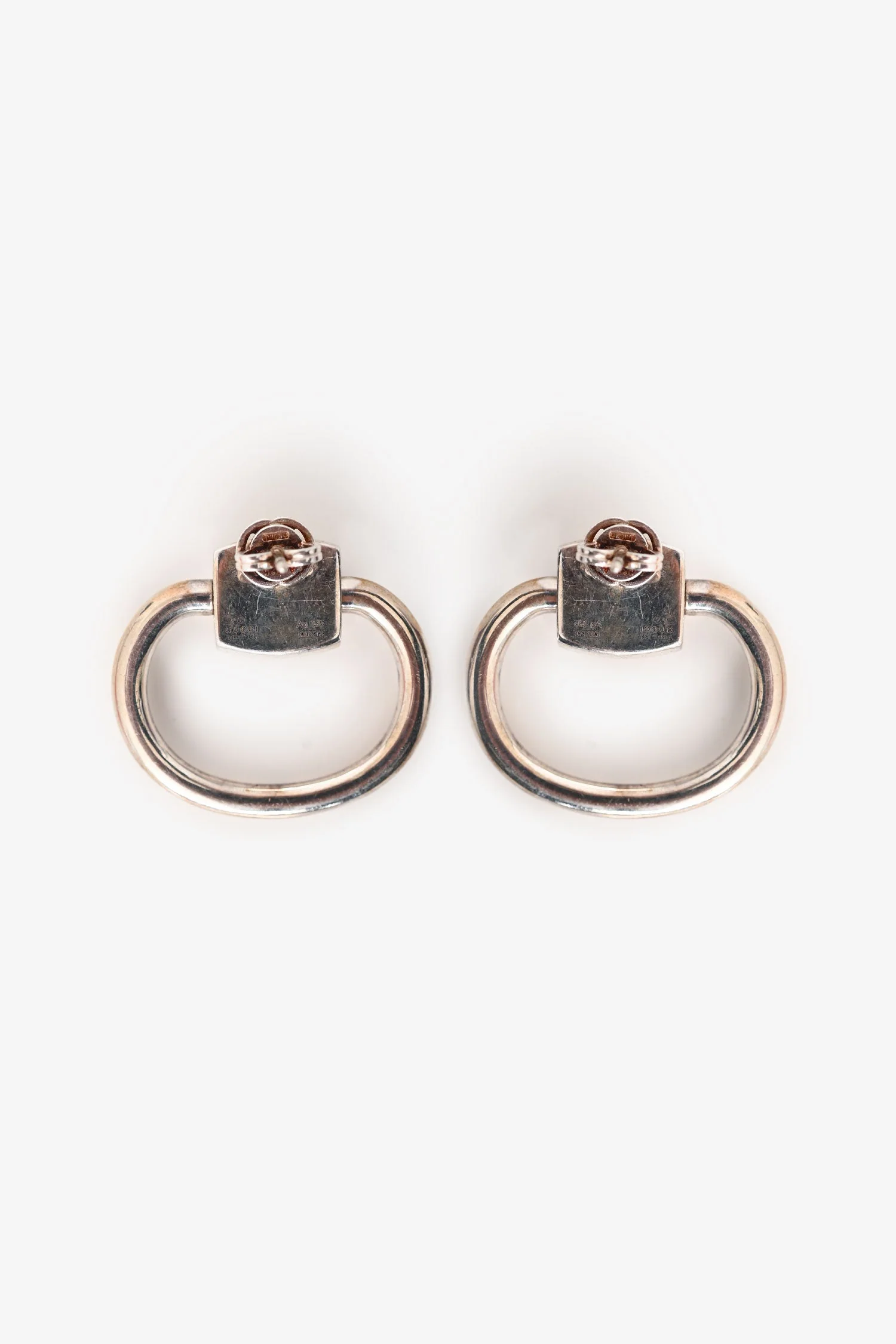Gucci Sterling Silver Horsebit Stud Earrings - Image 2