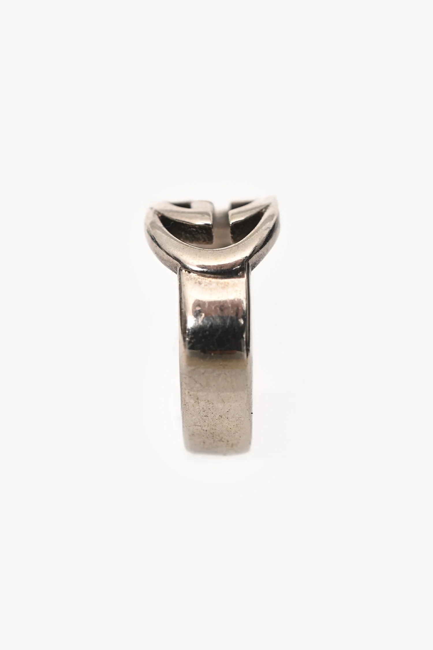 Gucci Sterling Silver Interlocking GG Ring Size 5 - Image 2