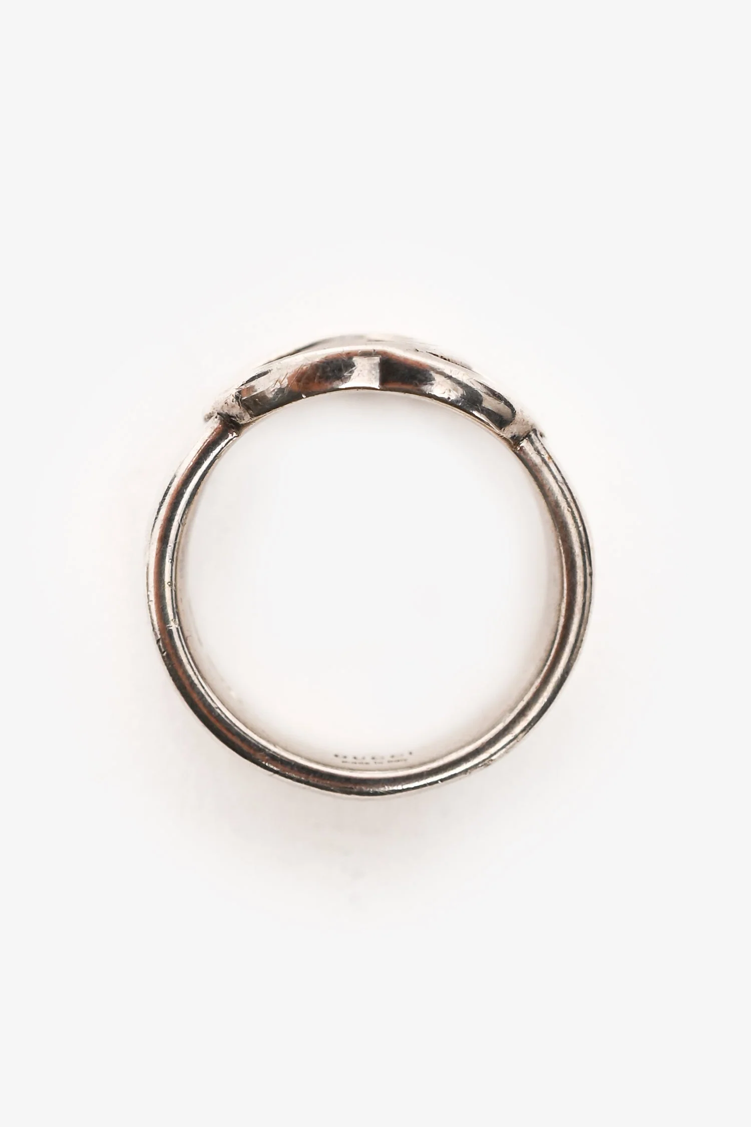 Gucci Sterling Silver Interlocking GG Ring Size 5 - Image 4
