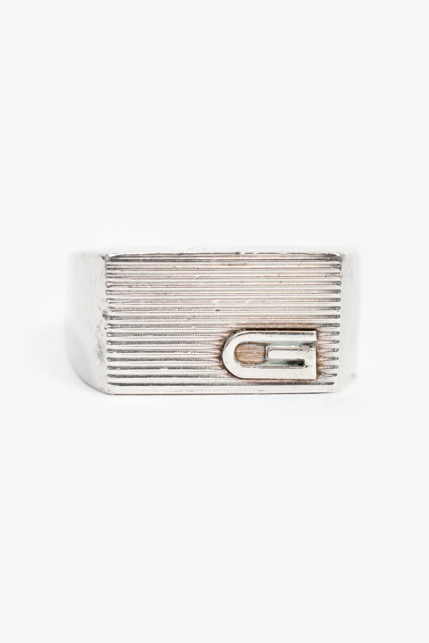 Gucci Sterling Silver 'Mille Righe' Ring Size 61 Mens - Image 2