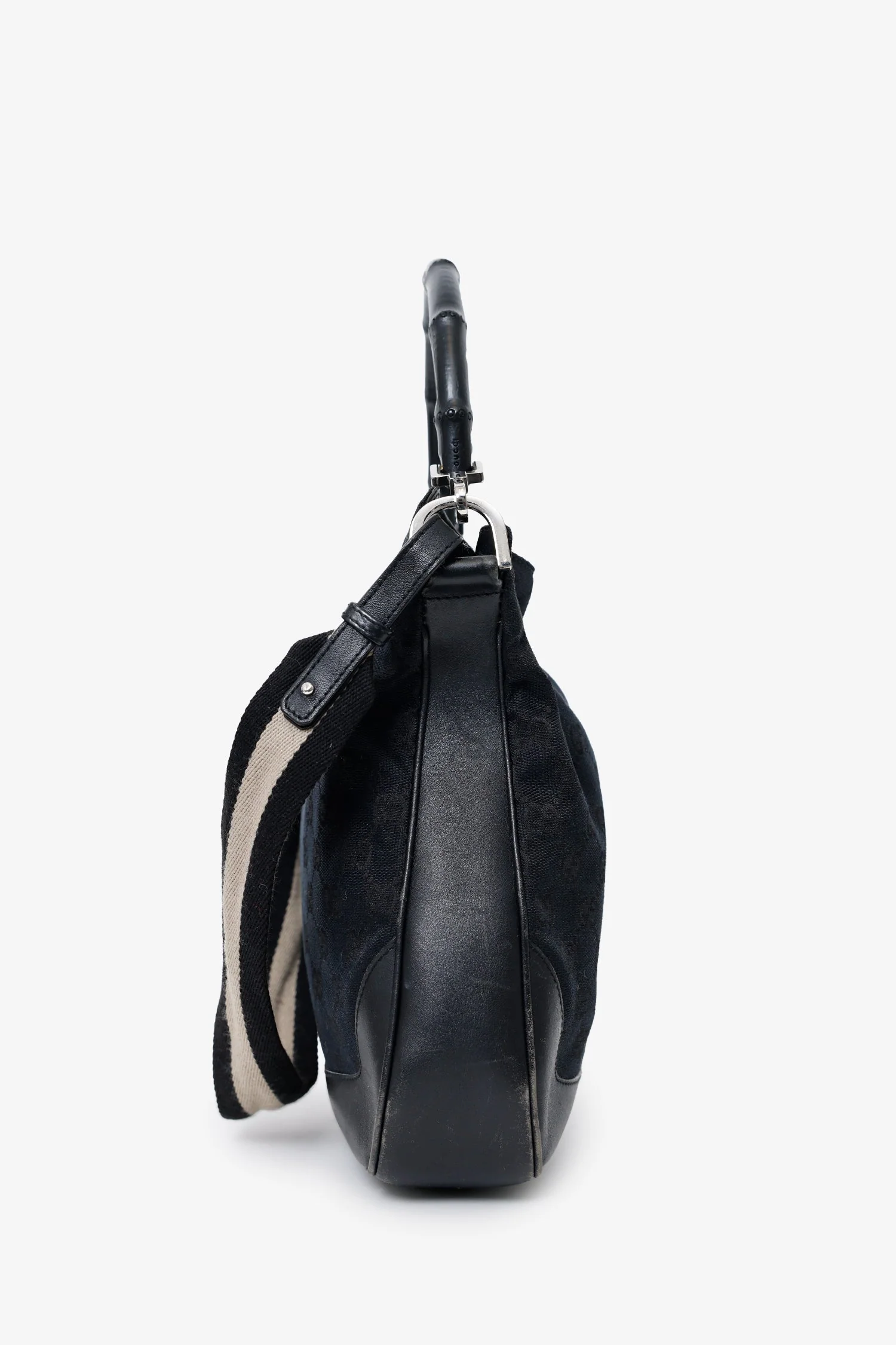 Gucci Vintage Black 'Jacquard' Monogram Bag with Shoulder Strap - Image 2