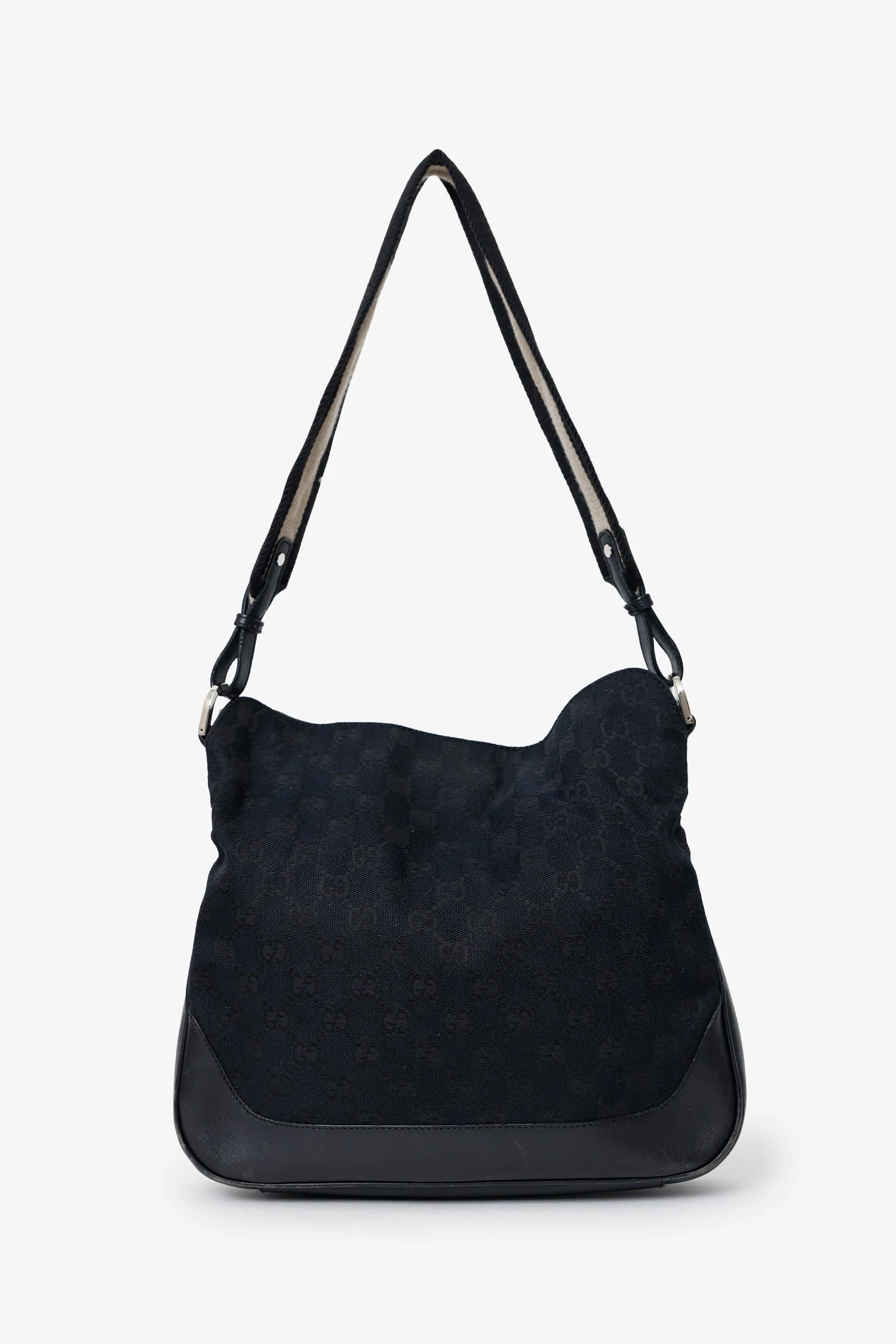 Gucci Vintage Black 'Jacquard' Monogram Bag with Shoulder Strap - Image 6