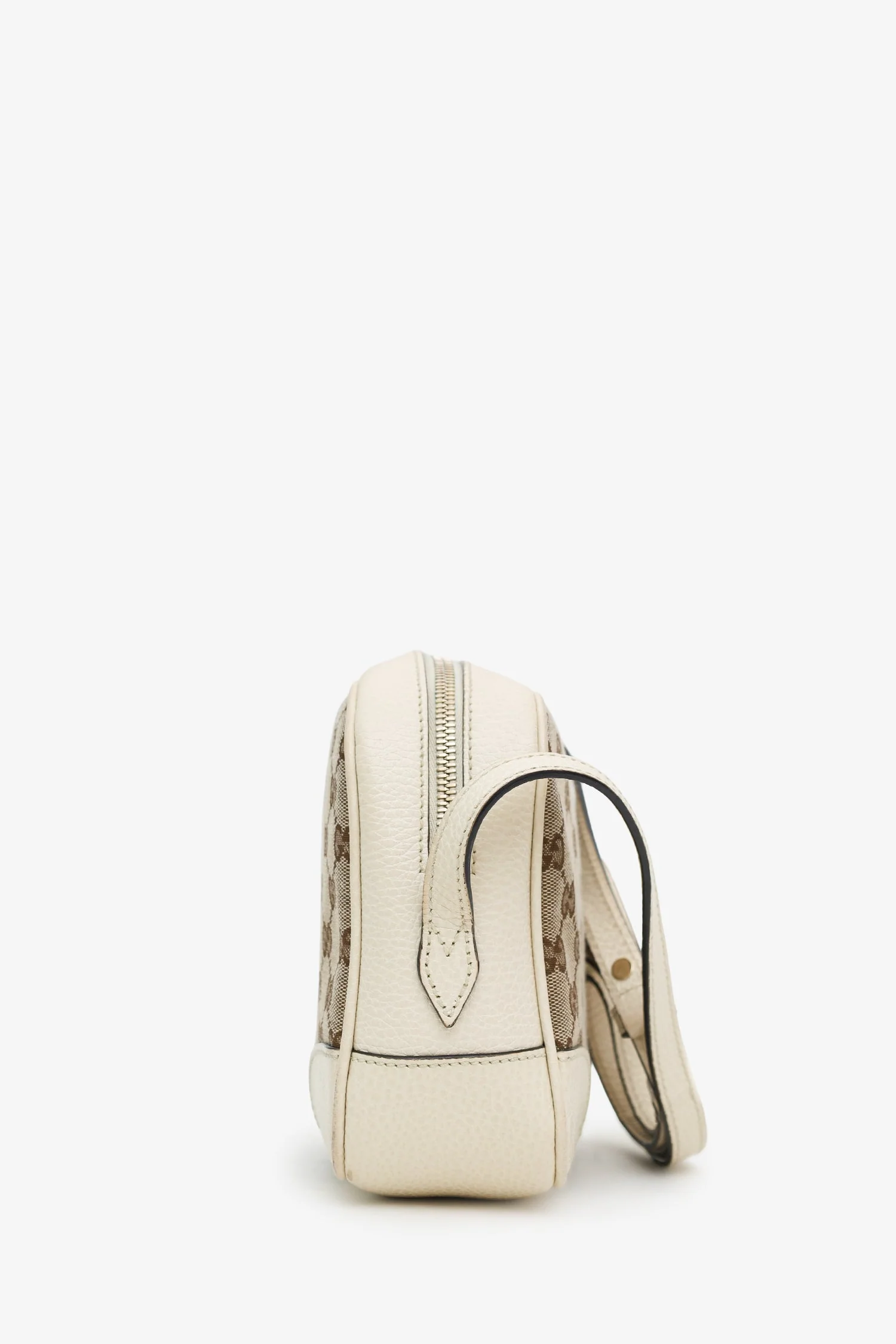 Gucci White/Brown Monogram Mini Bree Messenger Bag - Image 4
