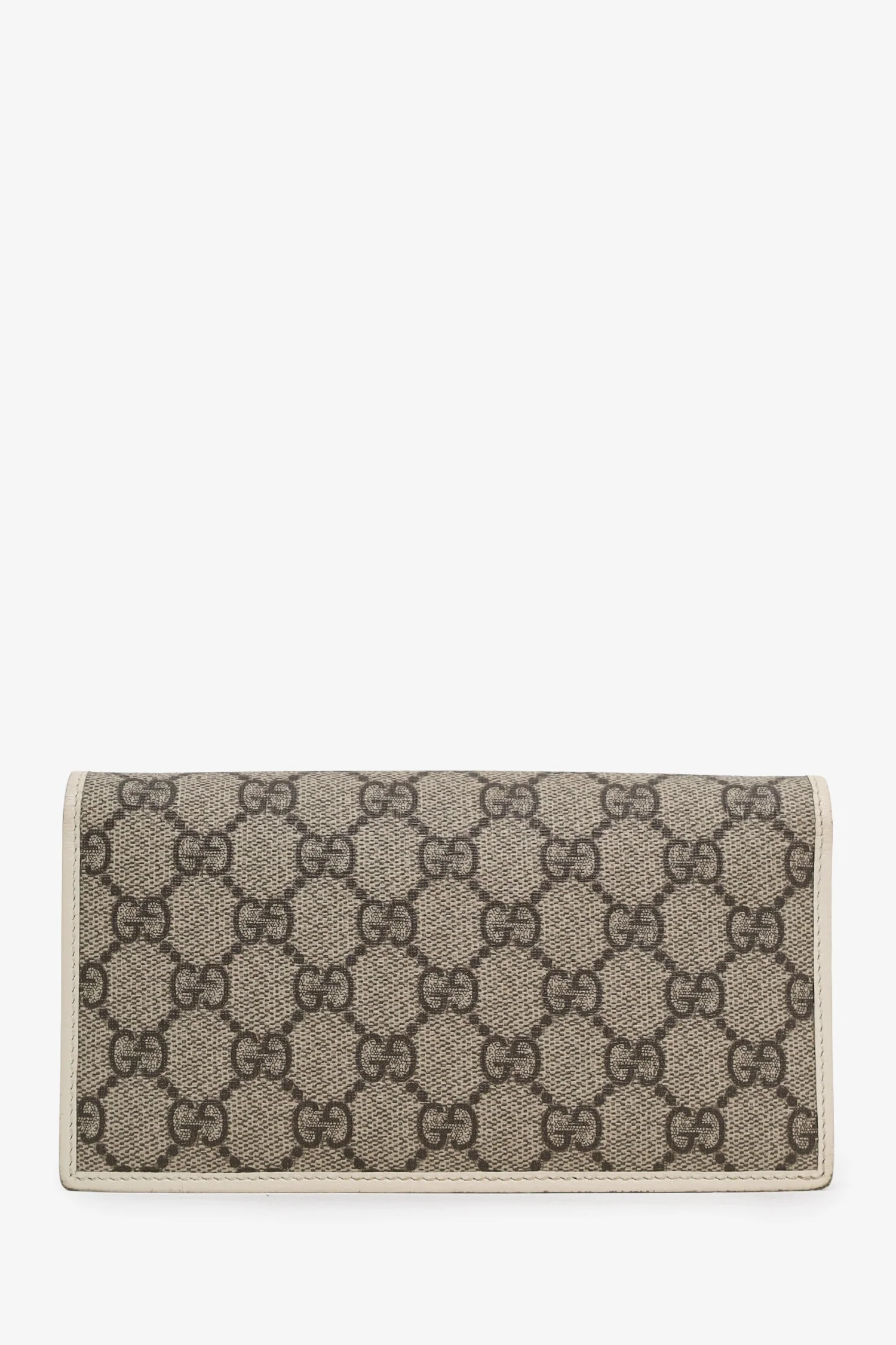 Gucci White Canvas/Leather Horsebit 1955 Wallet On Chain - Image 2