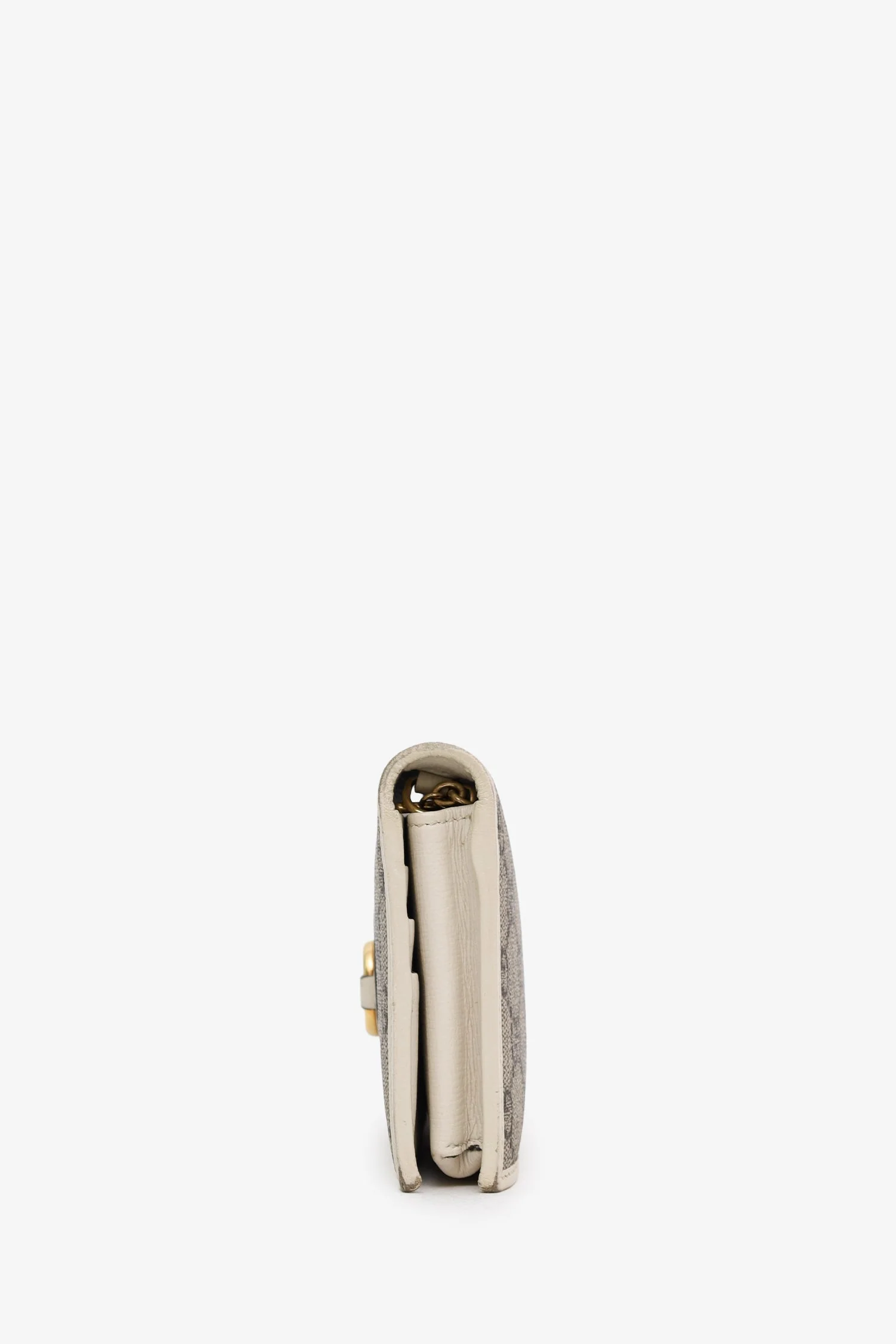Gucci White Canvas/Leather Horsebit 1955 Wallet On Chain - Image 3