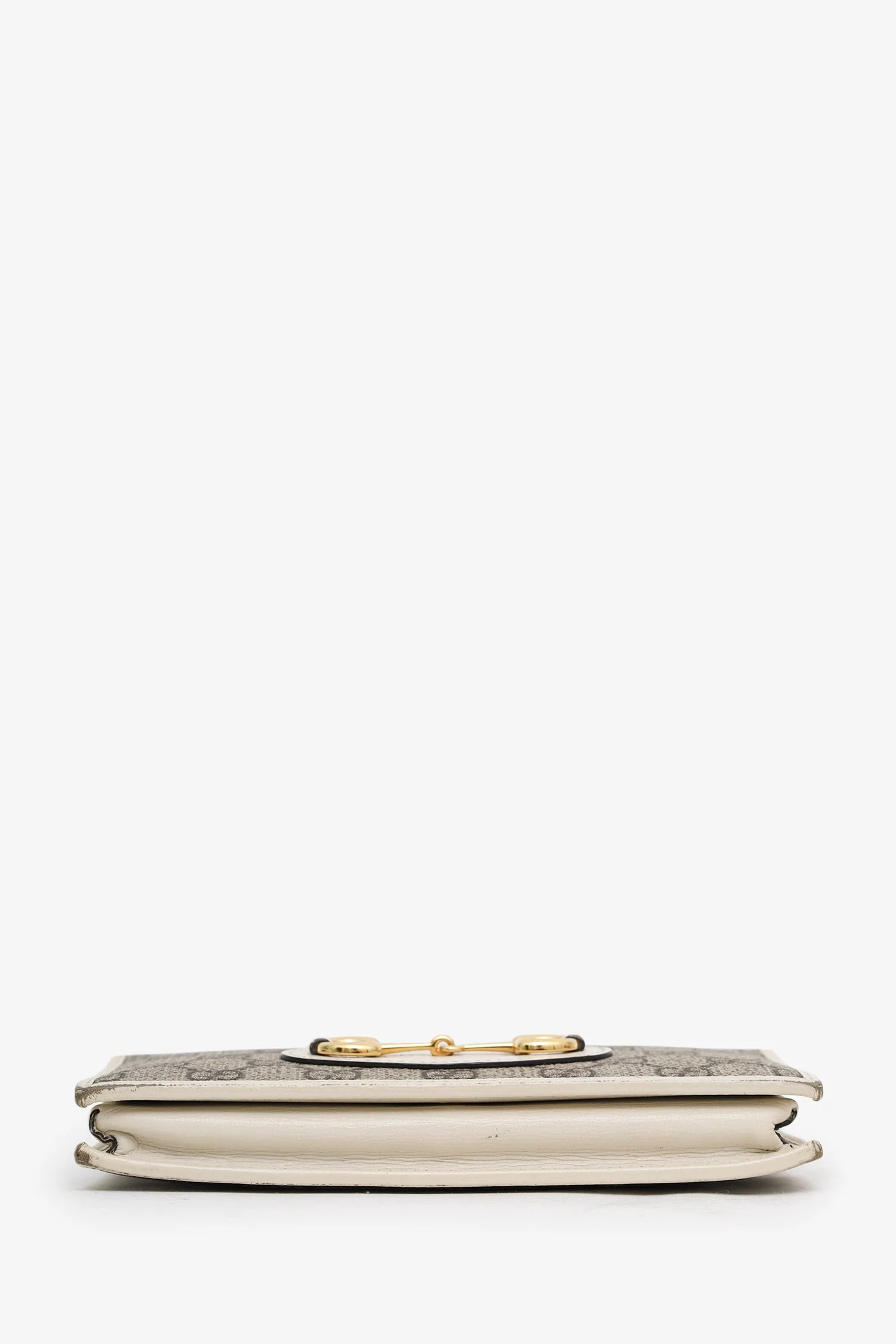 Gucci White Canvas/Leather Horsebit 1955 Wallet On Chain - Image 5