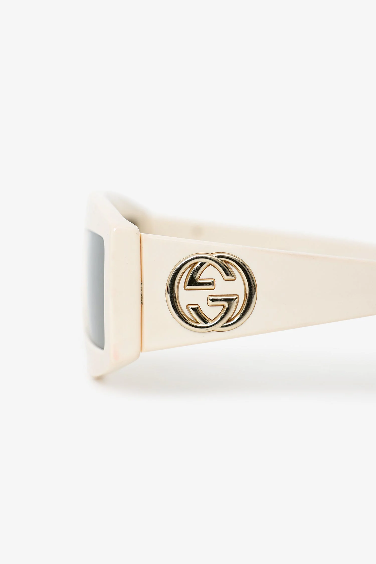 Gucci White Frame GG Rectangle Sunglasses - Image 4