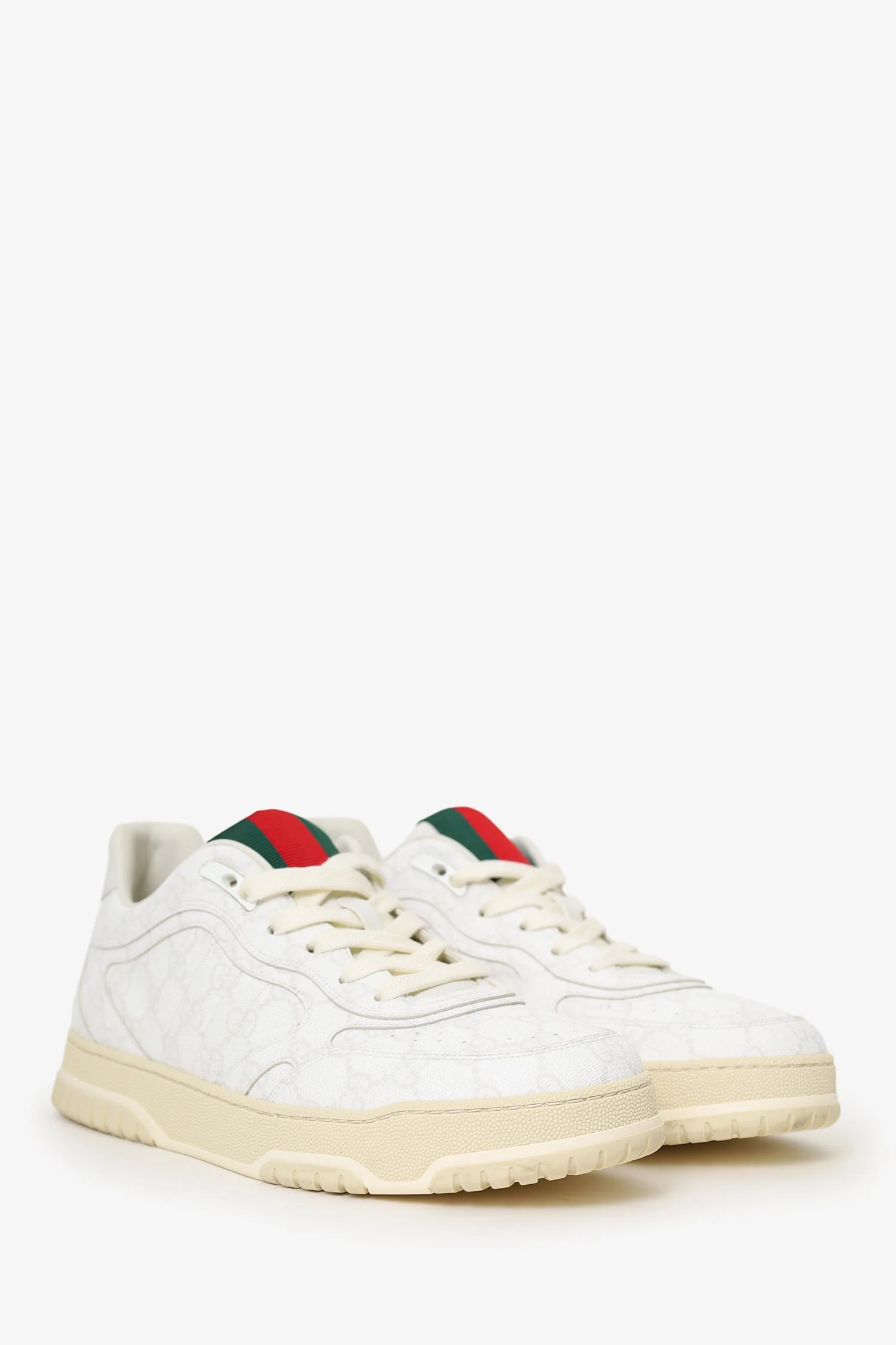 Gucci White GG Canvas Re-Web Sneakers Size 42 Mens - Image 2