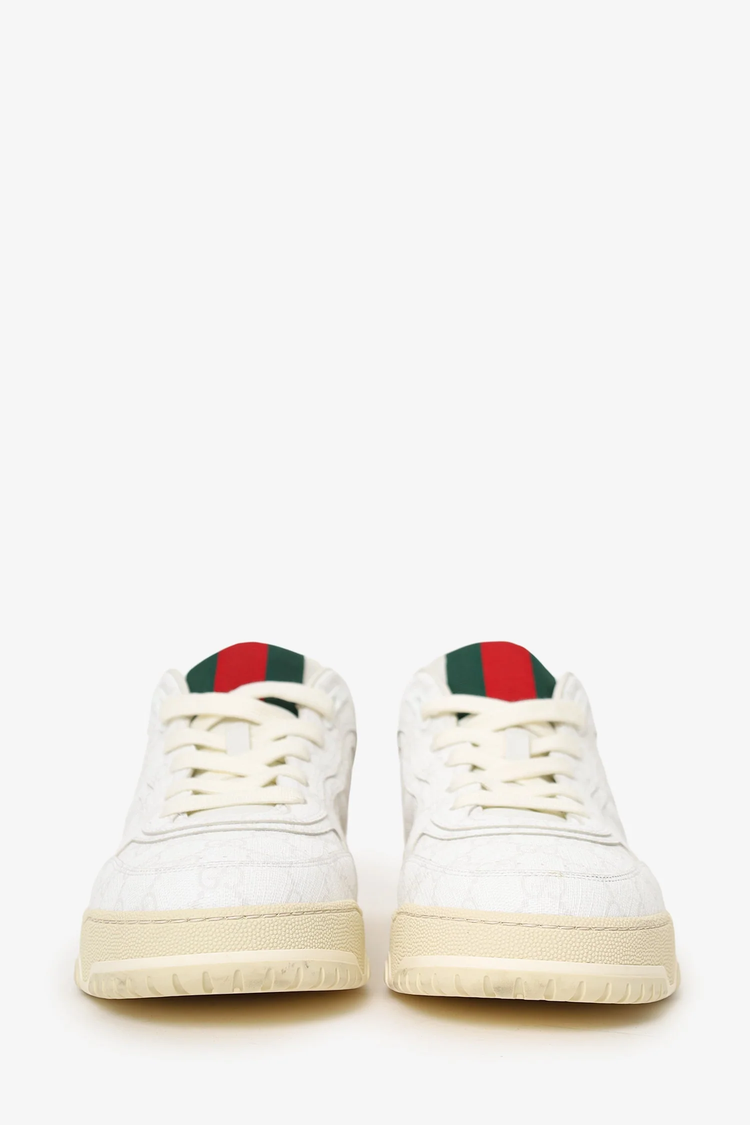 Gucci White GG Canvas Re-Web Sneakers Size 42 Mens - Image 3