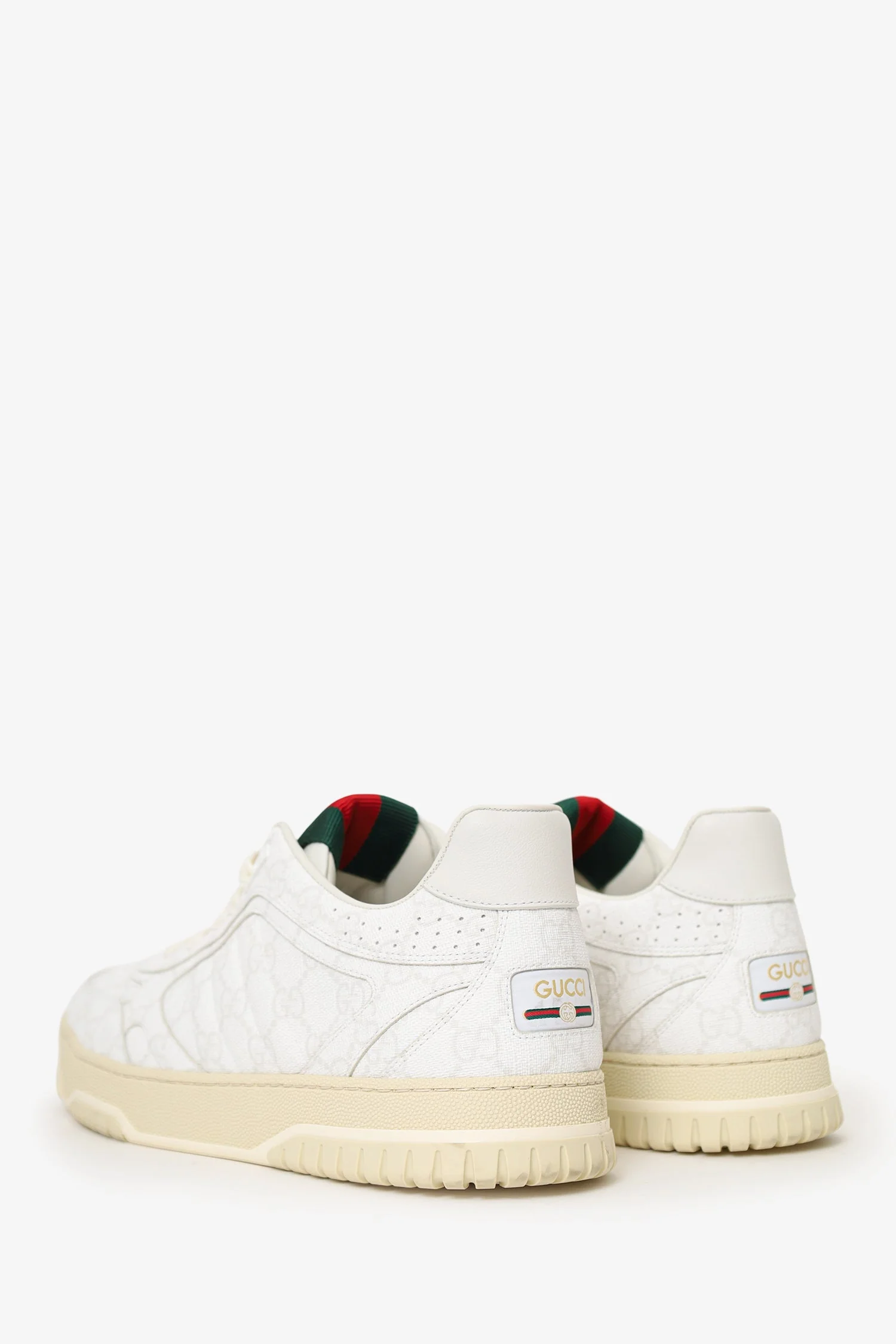 Gucci White GG Canvas Re-Web Sneakers Size 42 Mens - Image 4