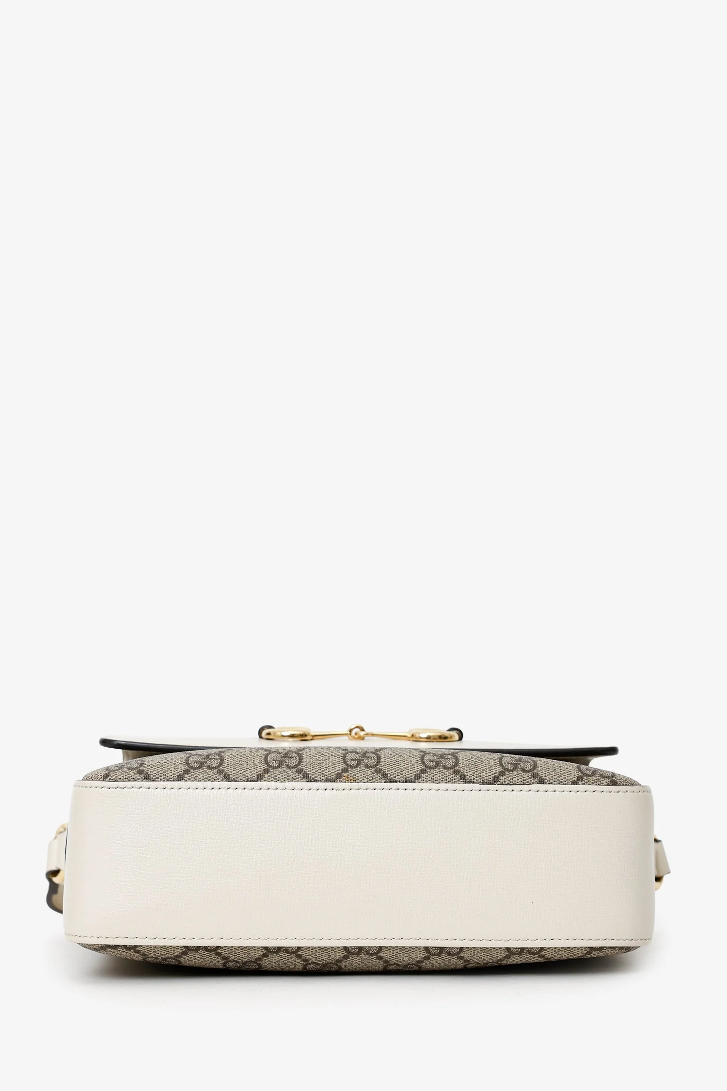 Gucci White Leather GG Supreme Horsebit 1955 Crossbody Bag - Image 5
