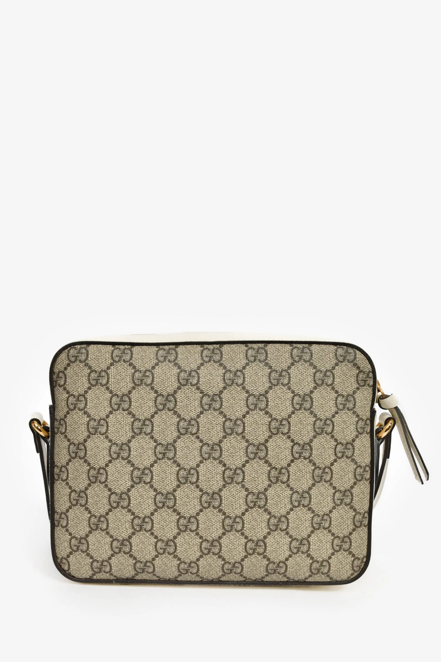 Gucci White Leather GG Supreme Horsebit 1955 Crossbody Bag - Image 2