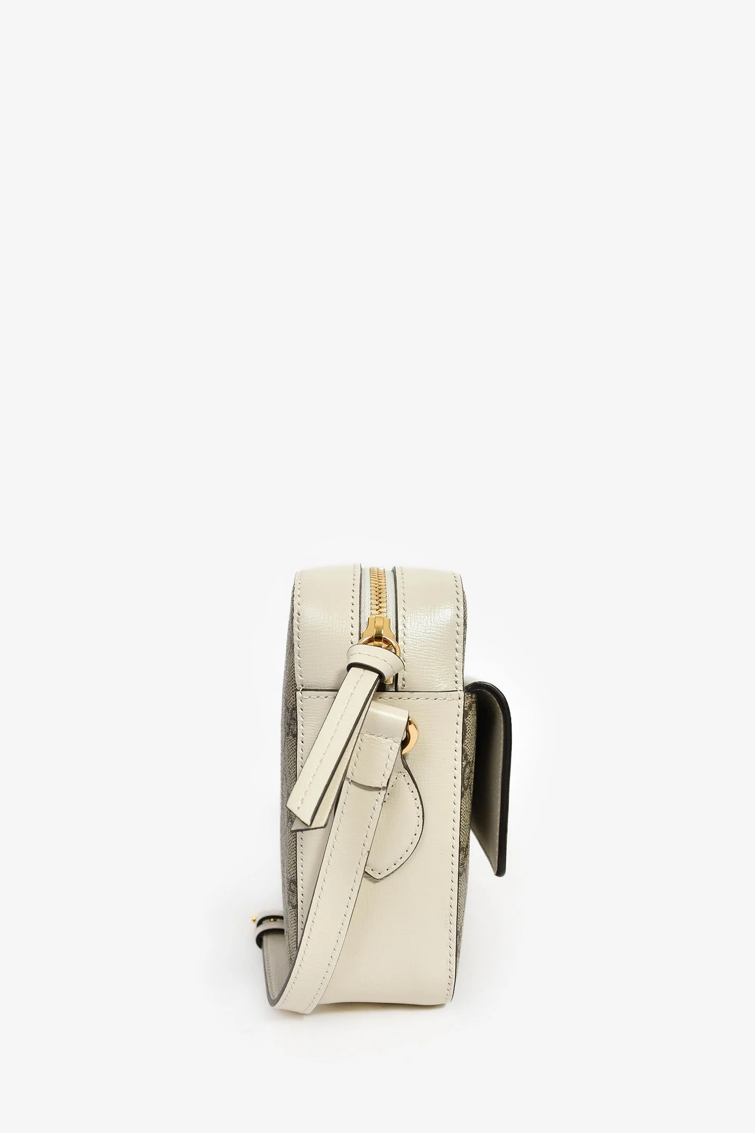 Gucci White Leather GG Supreme Horsebit 1955 Crossbody Bag - Image 4