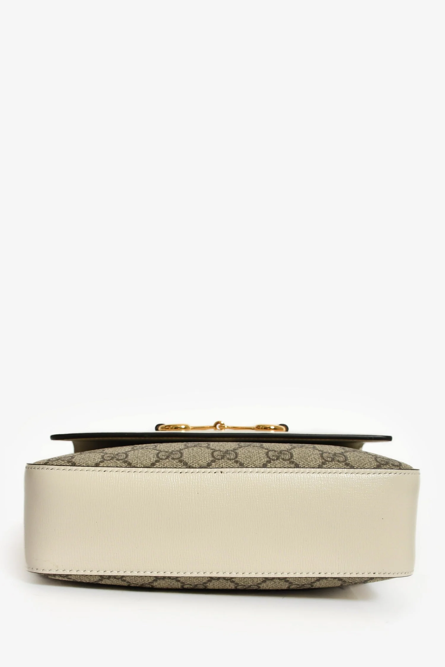 Gucci White Leather GG Supreme Horsebit 1955 Crossbody Bag - Image 5
