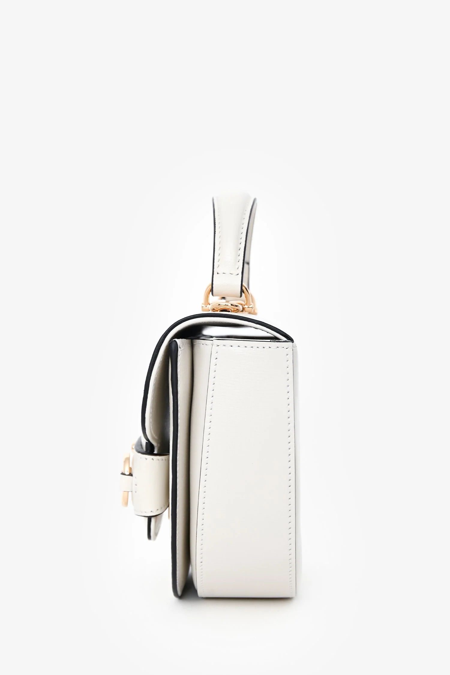 Gucci White Leather 'Horsebit 1955' Mini Crossbody Bag - Image 4