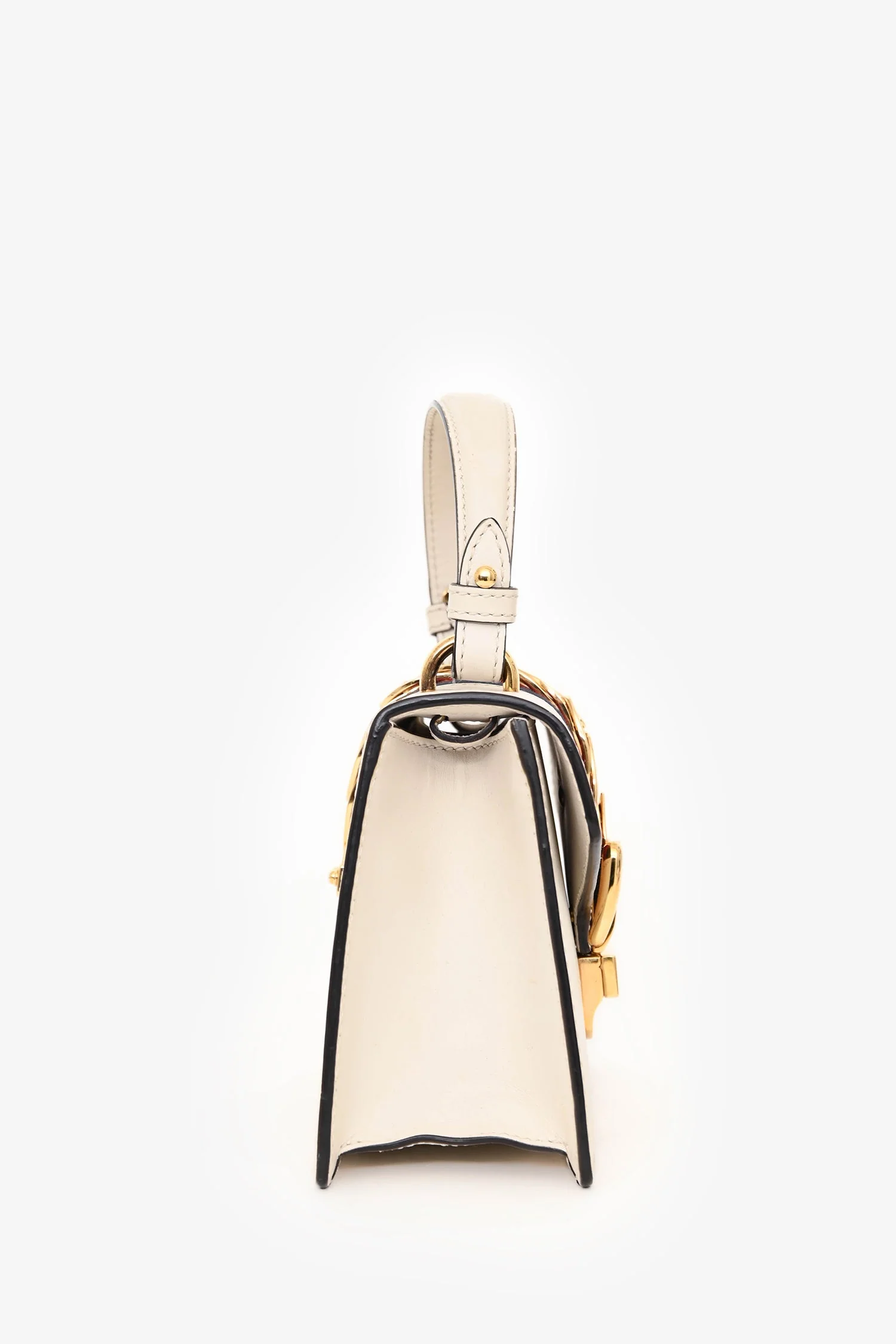 Gucci White Leather Mini Sylvie Top Handle with 2 Straps - Image 3