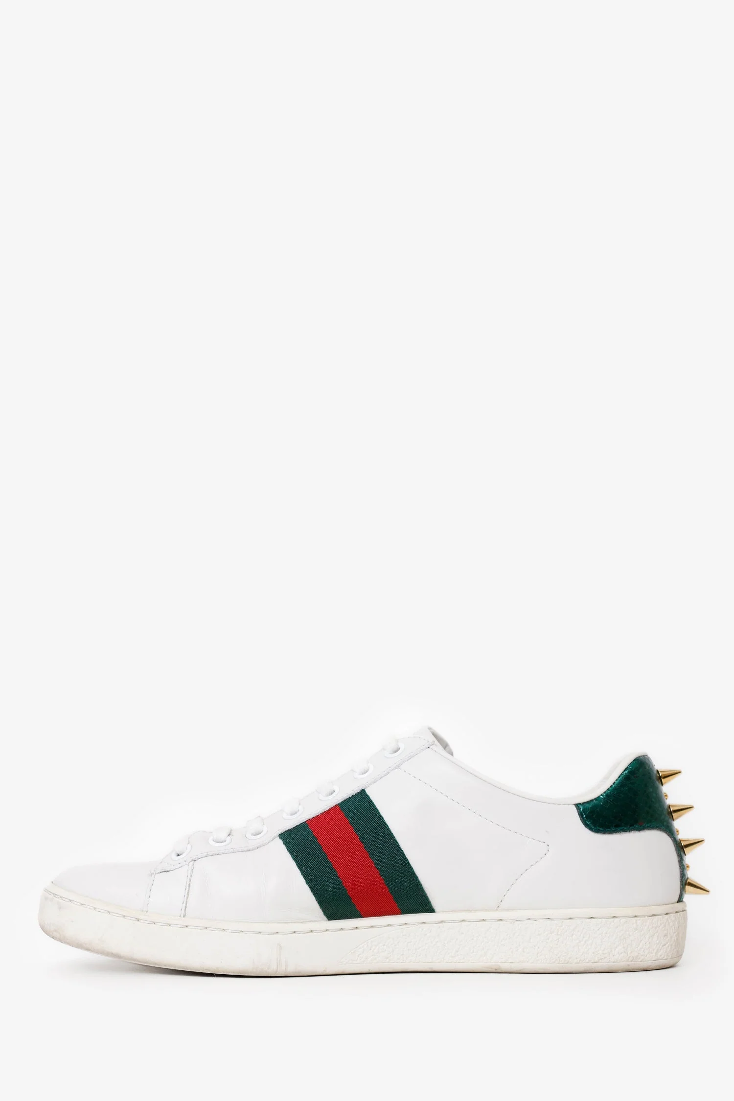 Gucci White Leather Pearl Studded Ace Sneaker Size 38 - Image 5