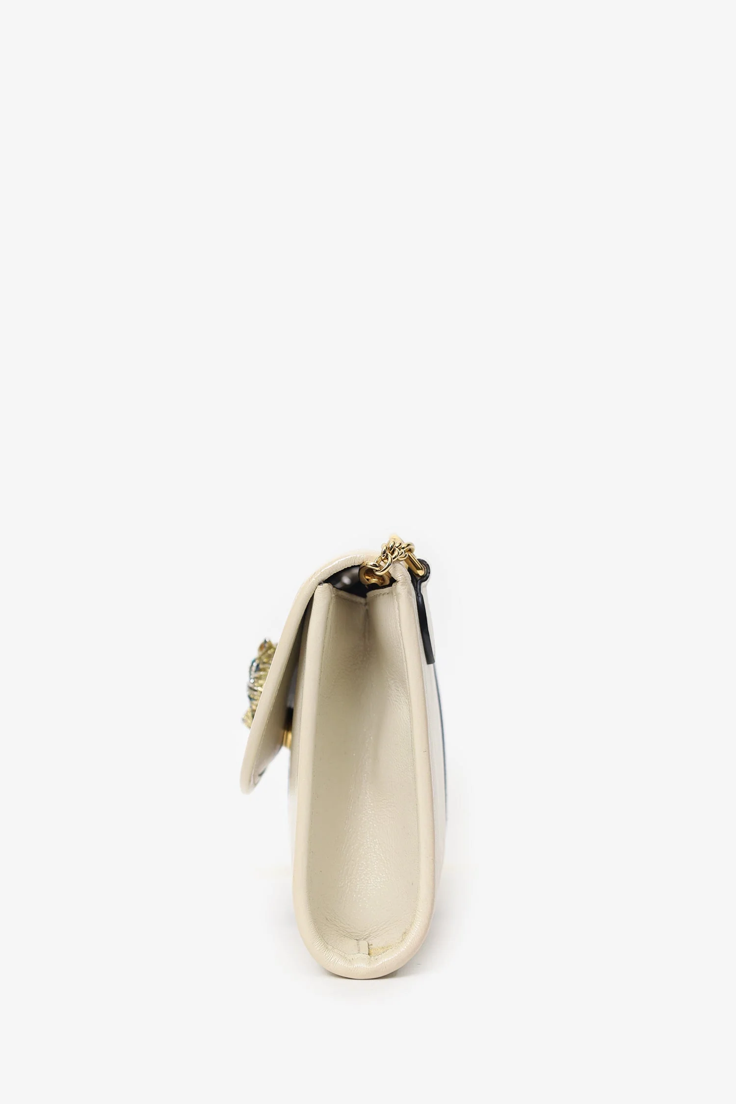 Gucci White Leather Small Sylvie Web Rajah Chain Bag With Extra Robe Strap - Image 5