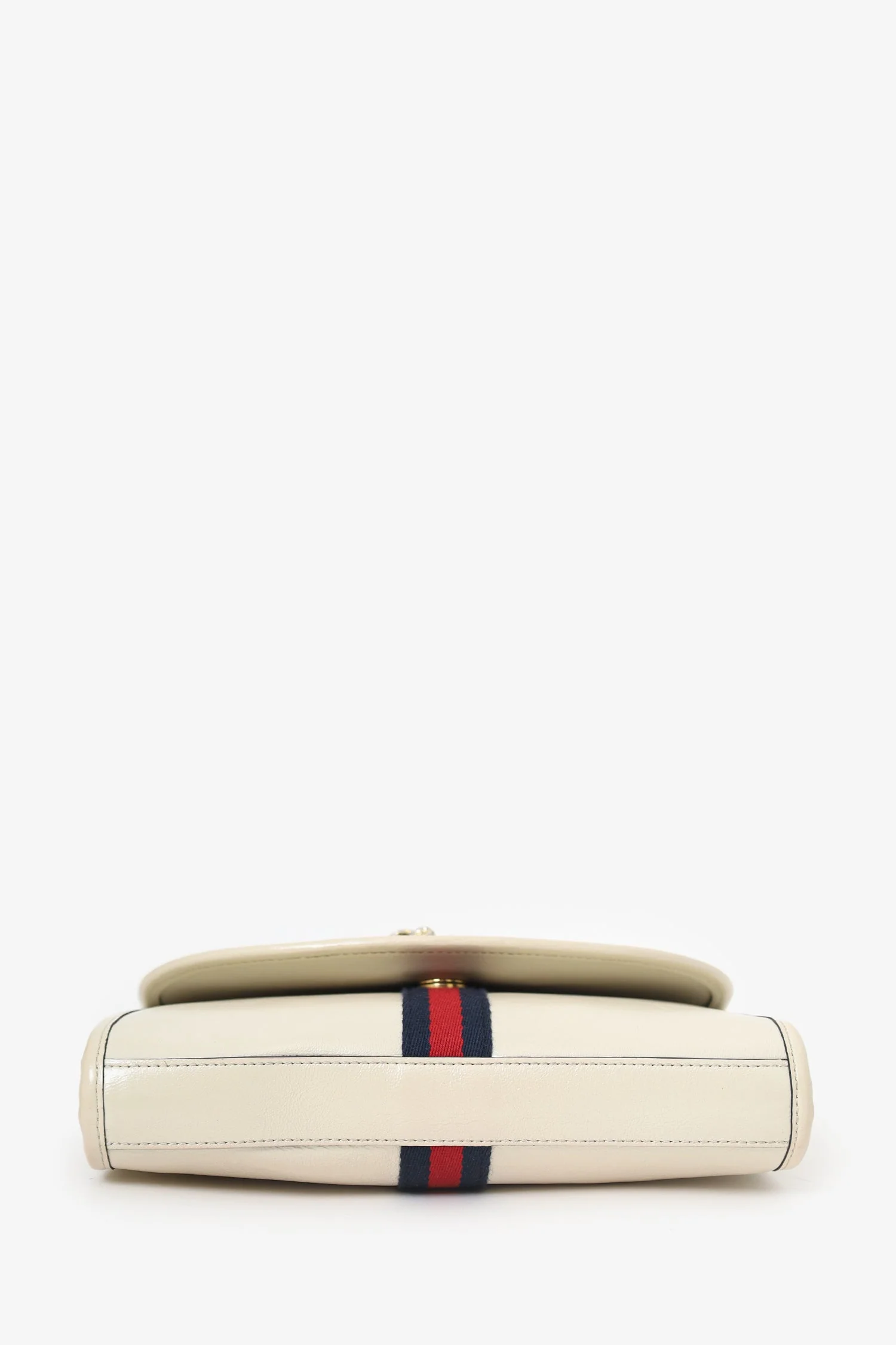 Gucci White Leather Small Sylvie Web Rajah Chain Bag With Extra Robe Strap - Image 6