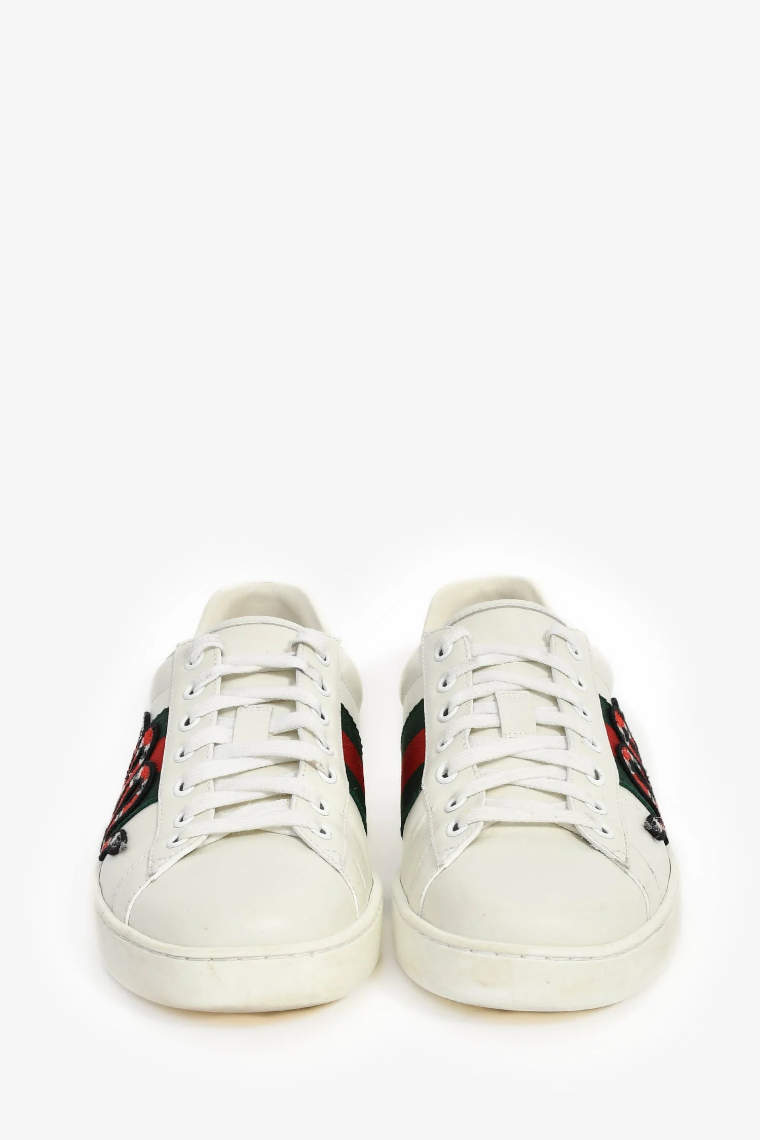 Gucci White Leather Web Ace Sneakers Size 7.5 Mens - Image 3