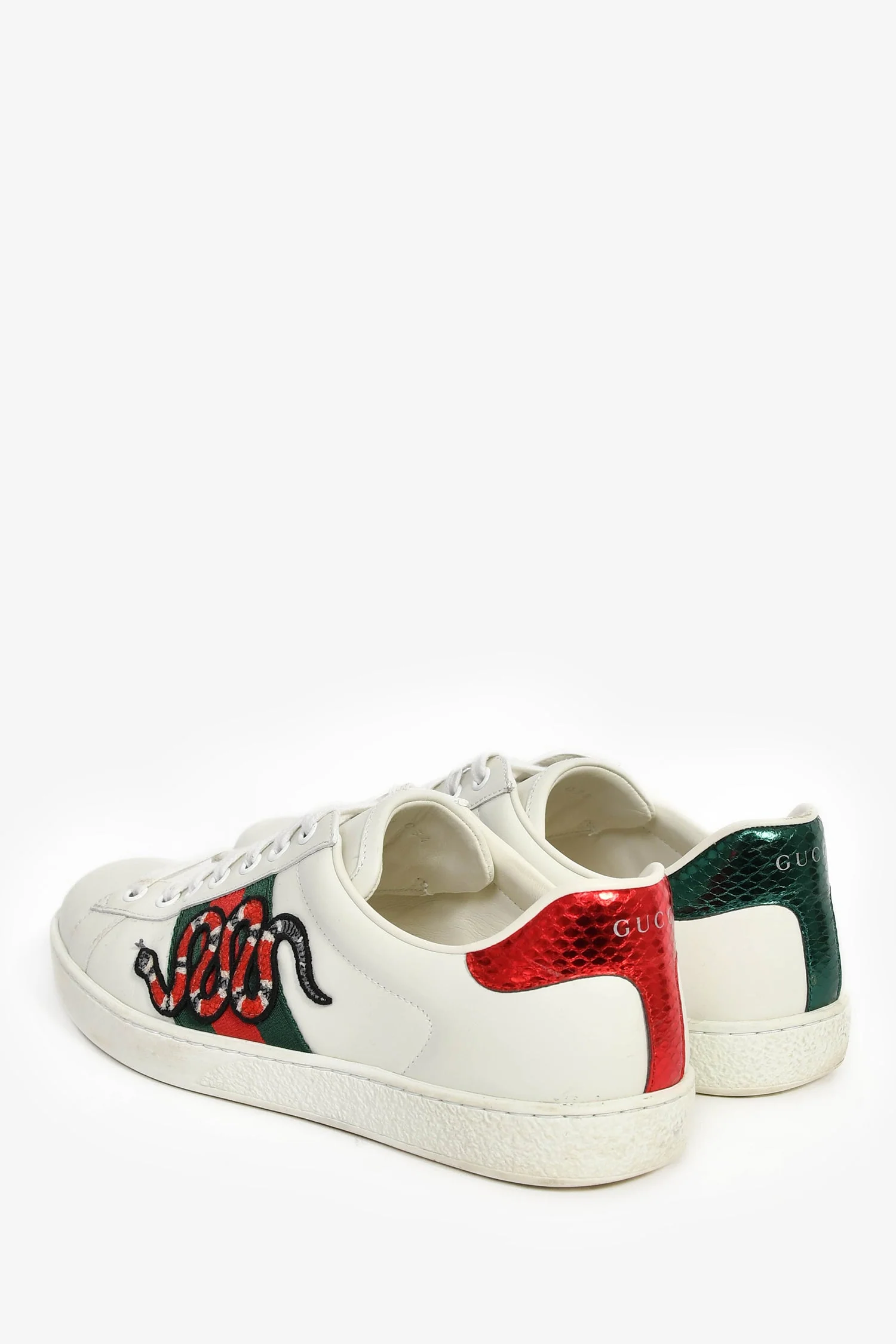 Gucci White Leather Web Ace Sneakers Size 7.5 Mens - Image 5