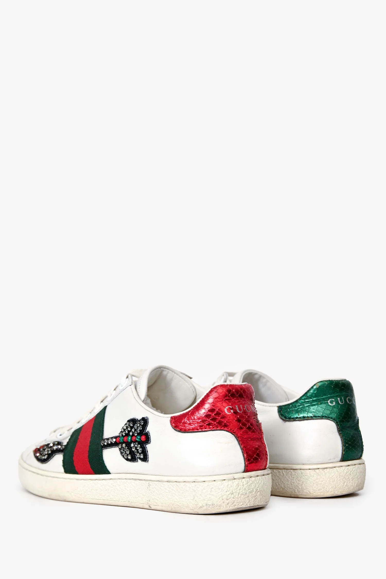 Gucci White Leather Web Arrow Ace Sneakers Size 36 - Image 4