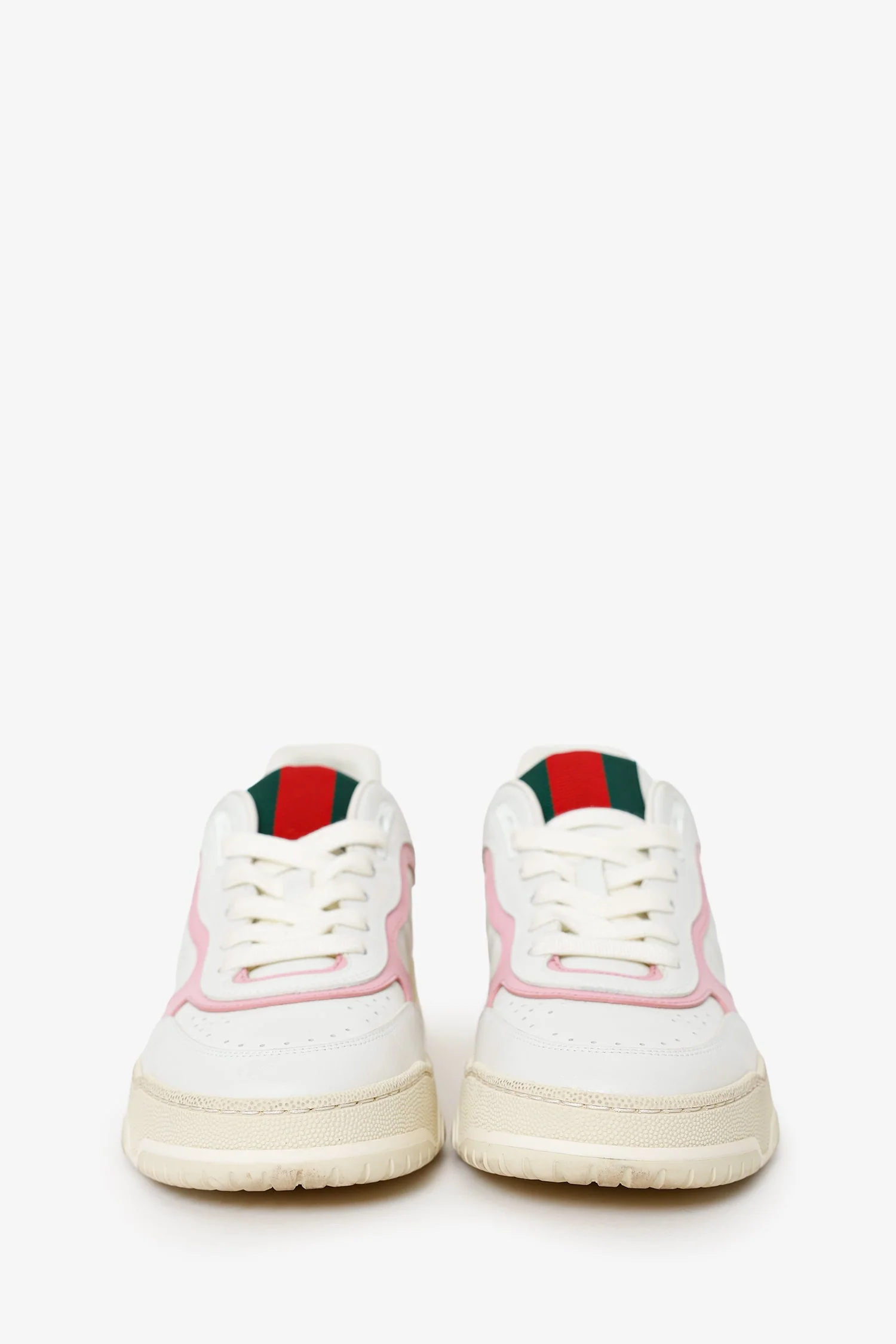 Gucci White/Pink 'Re-Web' Sneakers Size 38 - Image 3
