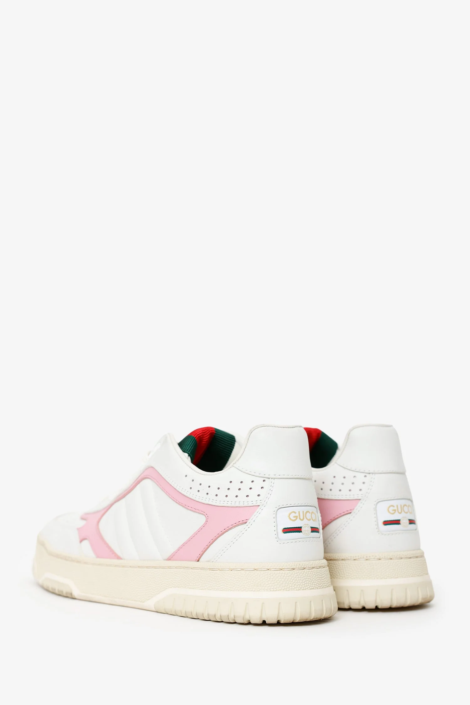 Gucci White/Pink 'Re-Web' Sneakers Size 38 - Image 4