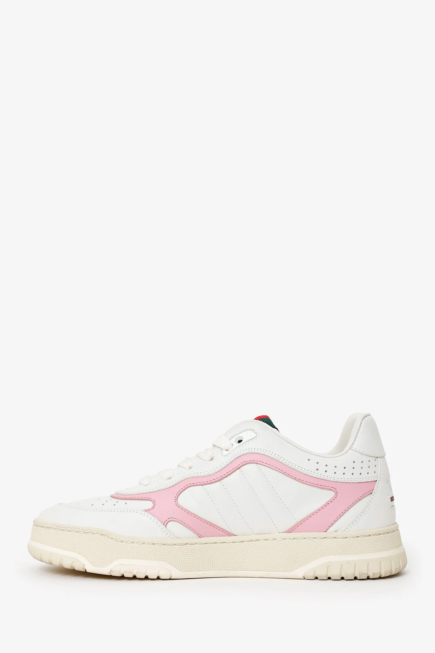 Gucci White/Pink 'Re-Web' Sneakers Size 38 - Image 5