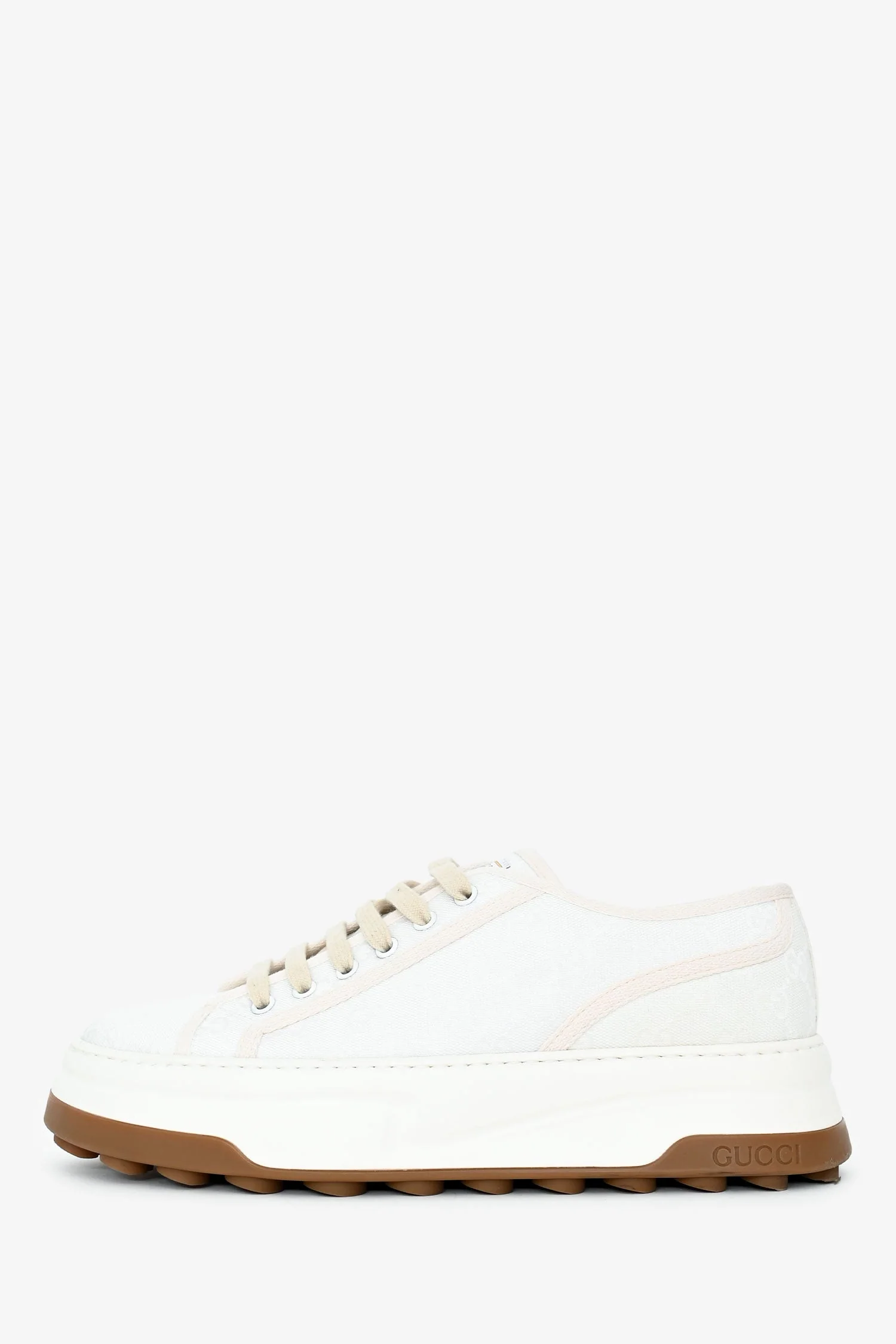 Gucci White Tennis Trek Low Top Sneaker Size 8 Men - Image 5