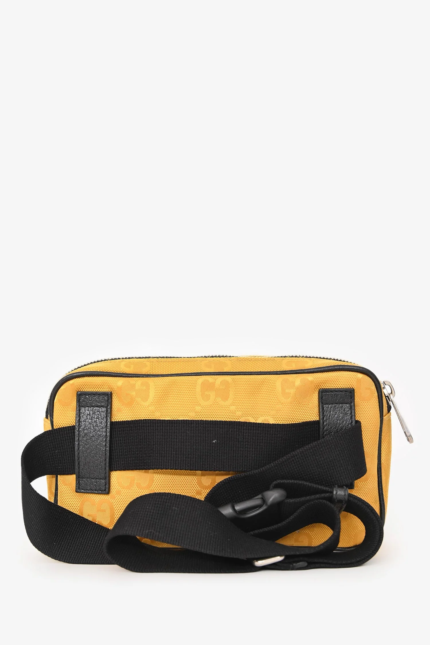 Gucci Yellow/Black Jacquard/Leather GG Supreme Belt Bag - Image 2