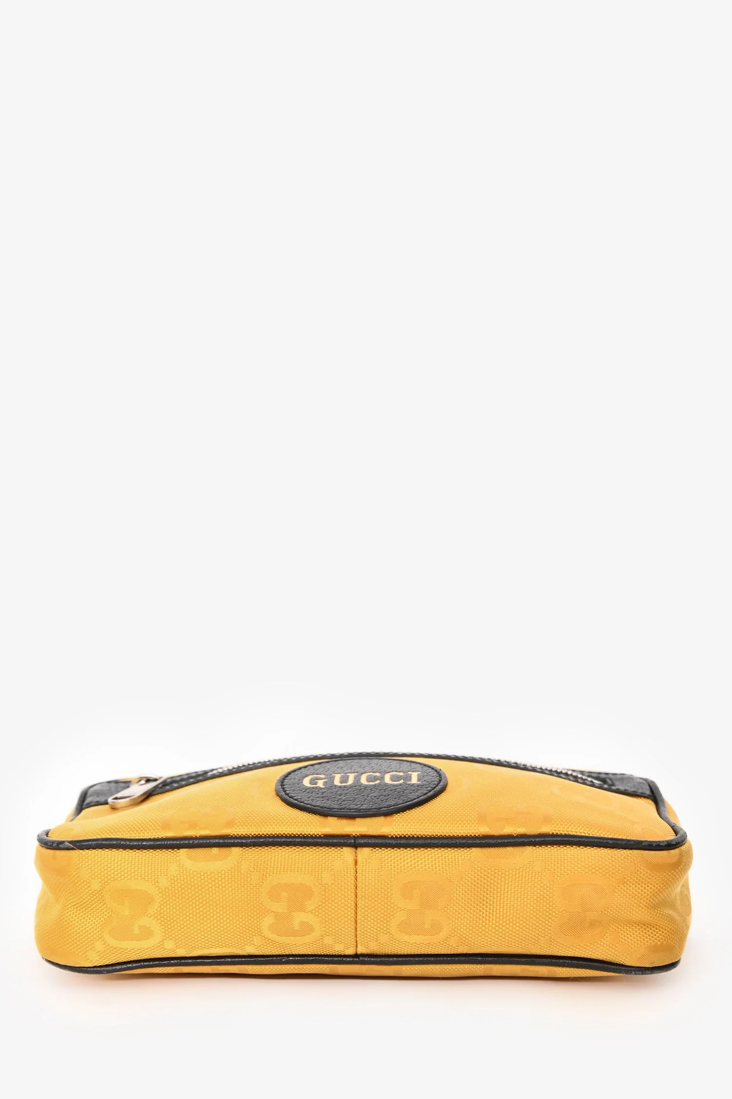 Gucci Yellow/Black Jacquard/Leather GG Supreme Belt Bag - Image 5