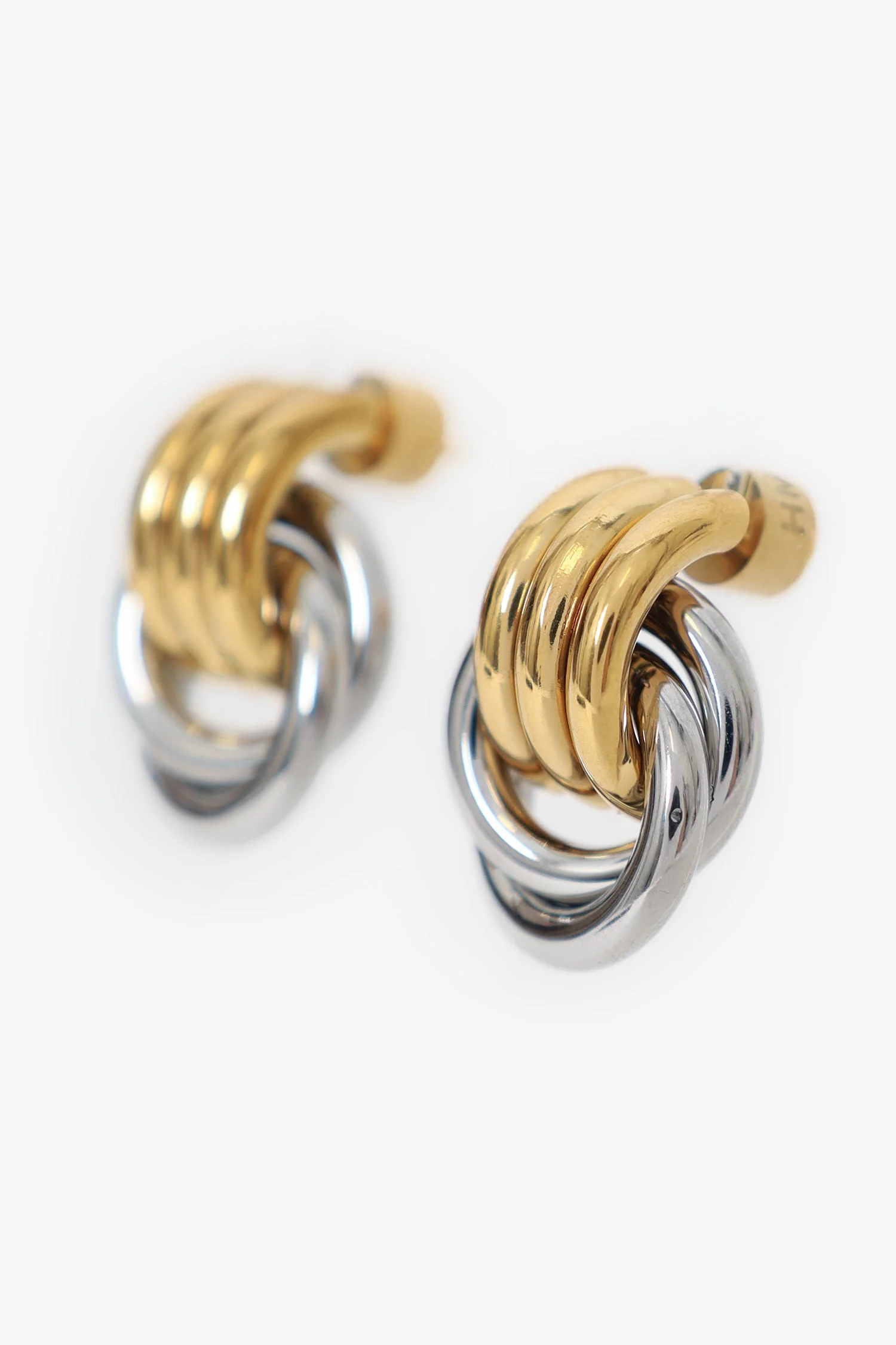 Heaven Mayhem Gold/Silver-Toned Baby Knot Earrings - Image 2
